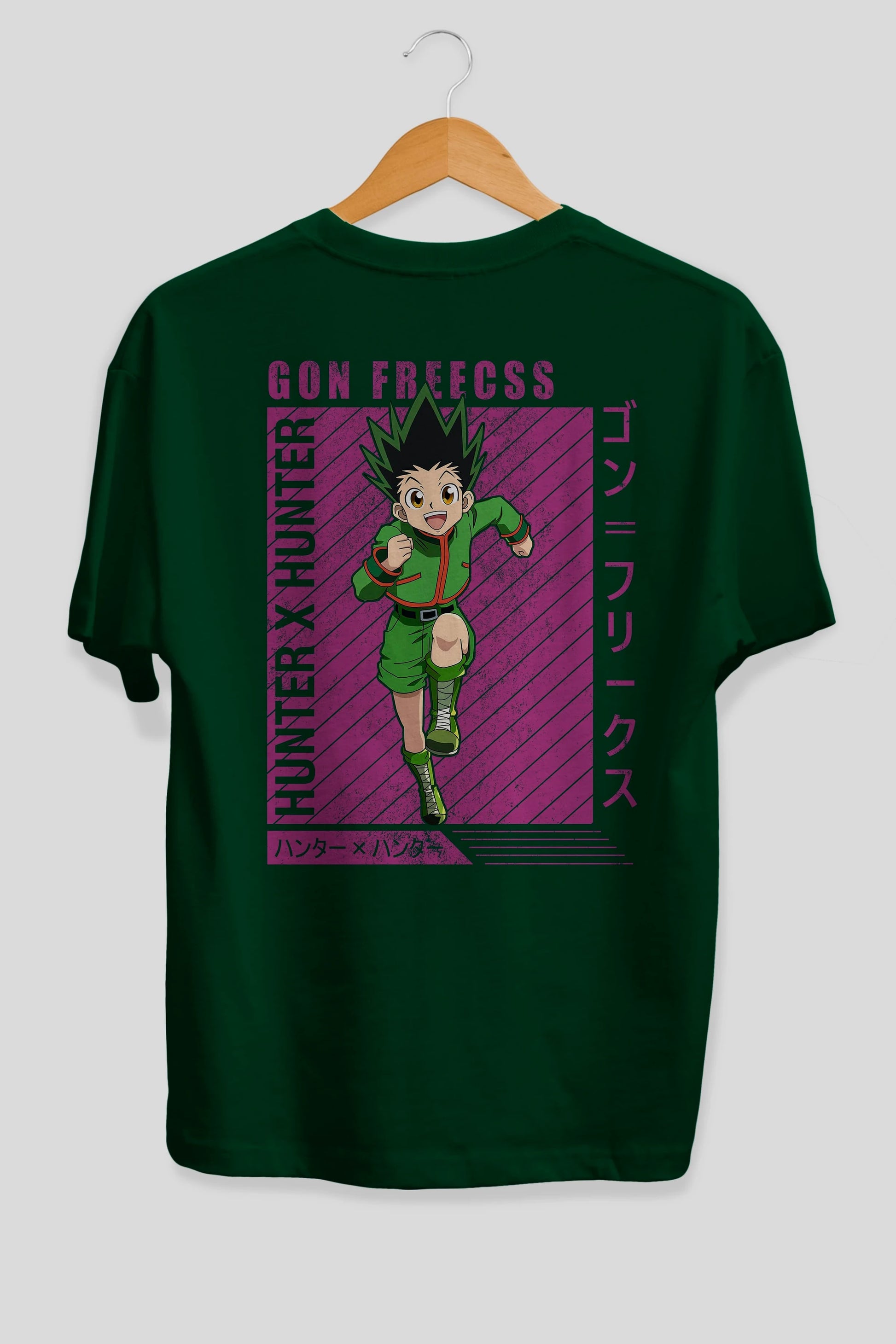 Gon Freecss HUNTER X HUNTER 3 Anime Arka Baskılı Oversize t-shirt Erkek Kadın Unisex