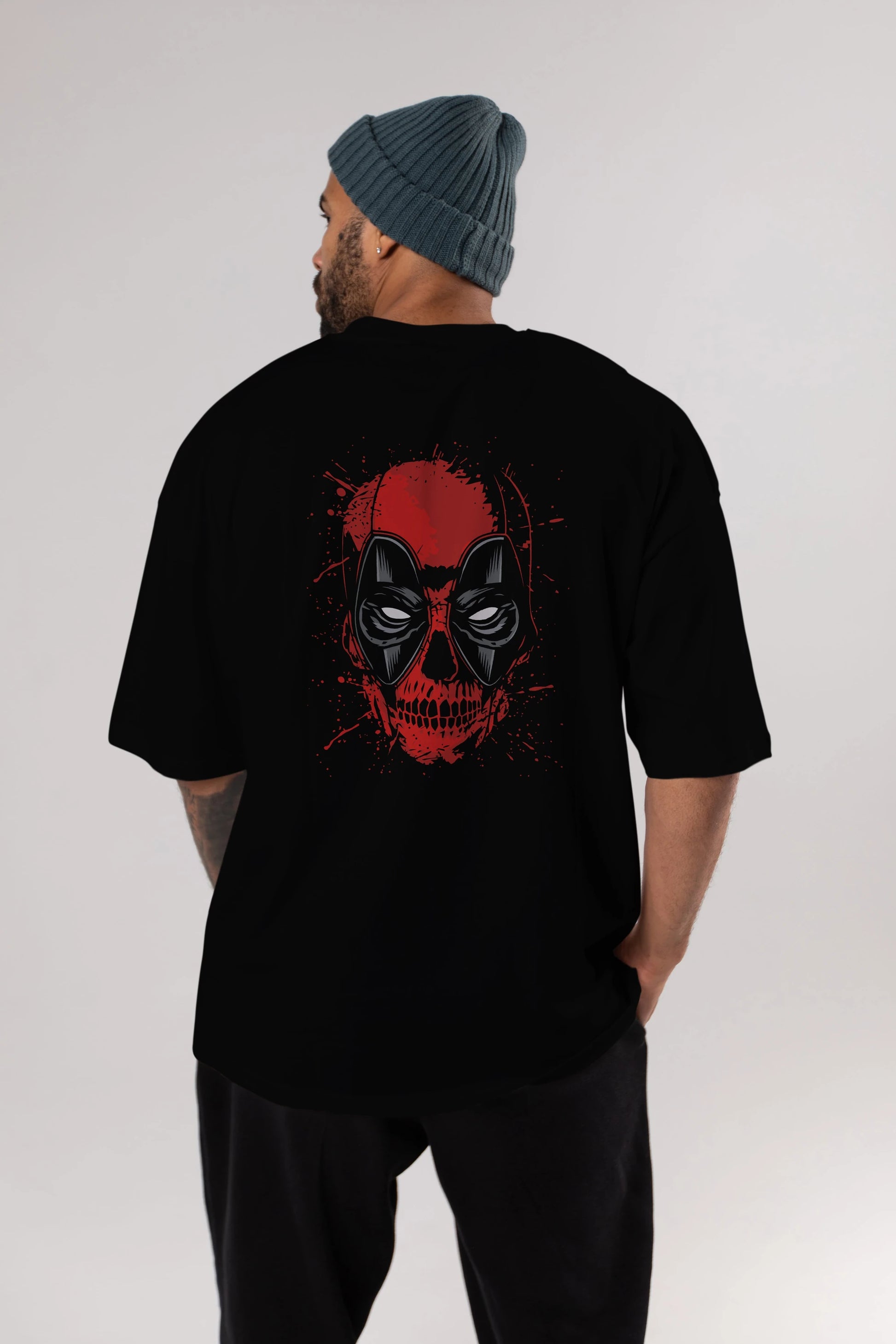 Deadpool (3) Arka Baskılı Oversize t-shirt Erkek Kadın Unisex %100 Pamuk Bisiklet Yaka tişort
