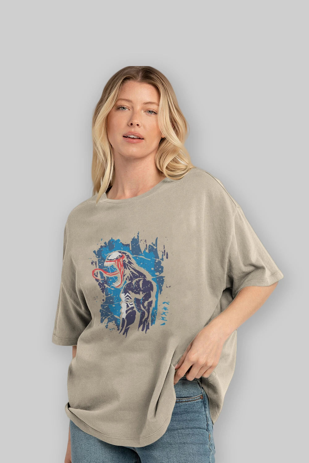 Venom (24) Ön Baskılı Oversize t-shirt Erkek Kadın Unisex %100 Pamuk Bisiklet Yaka tişort