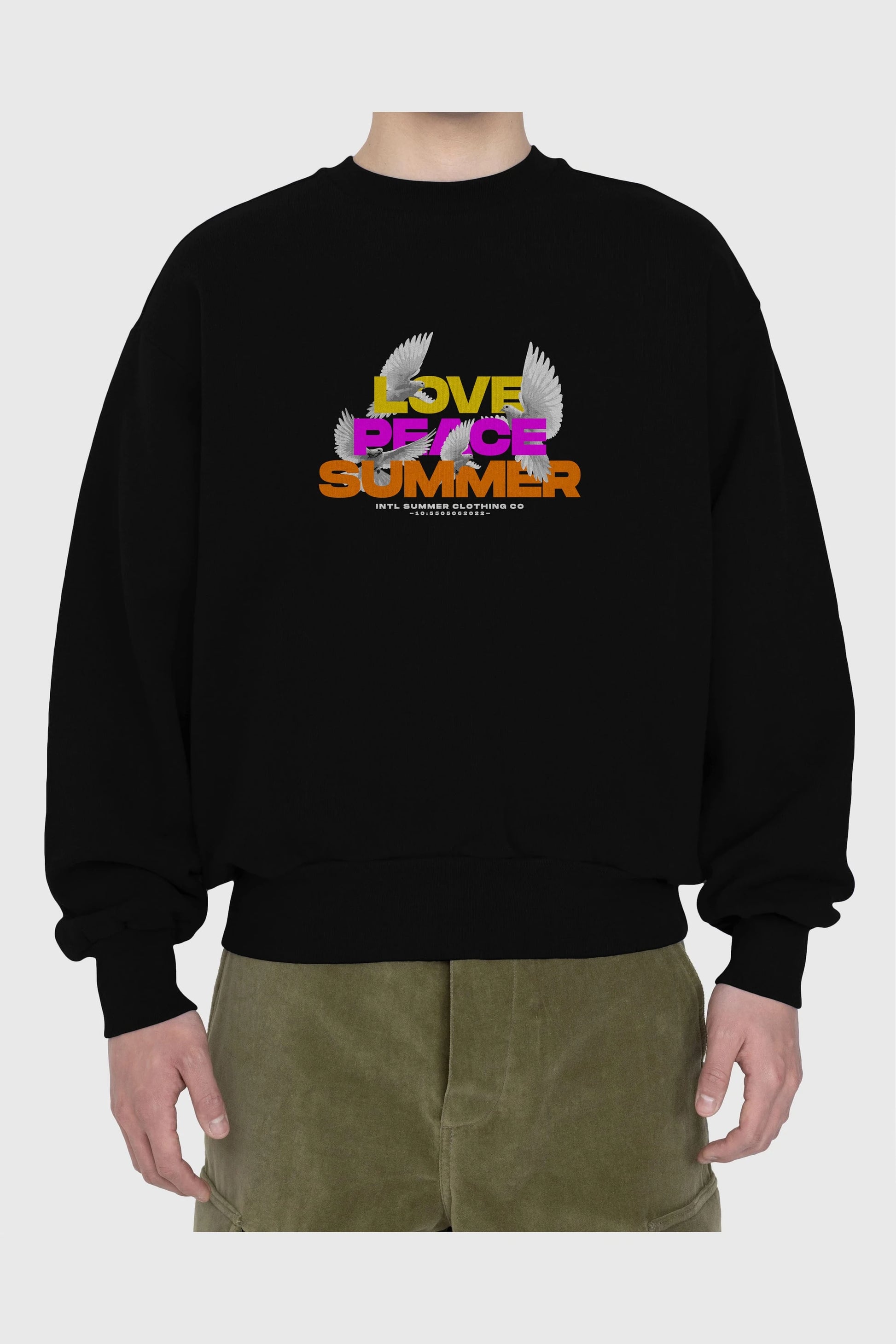 Love Peace Summer Ön Baskılı Oversize Sweatshirt Erkek Kadın Unisex
