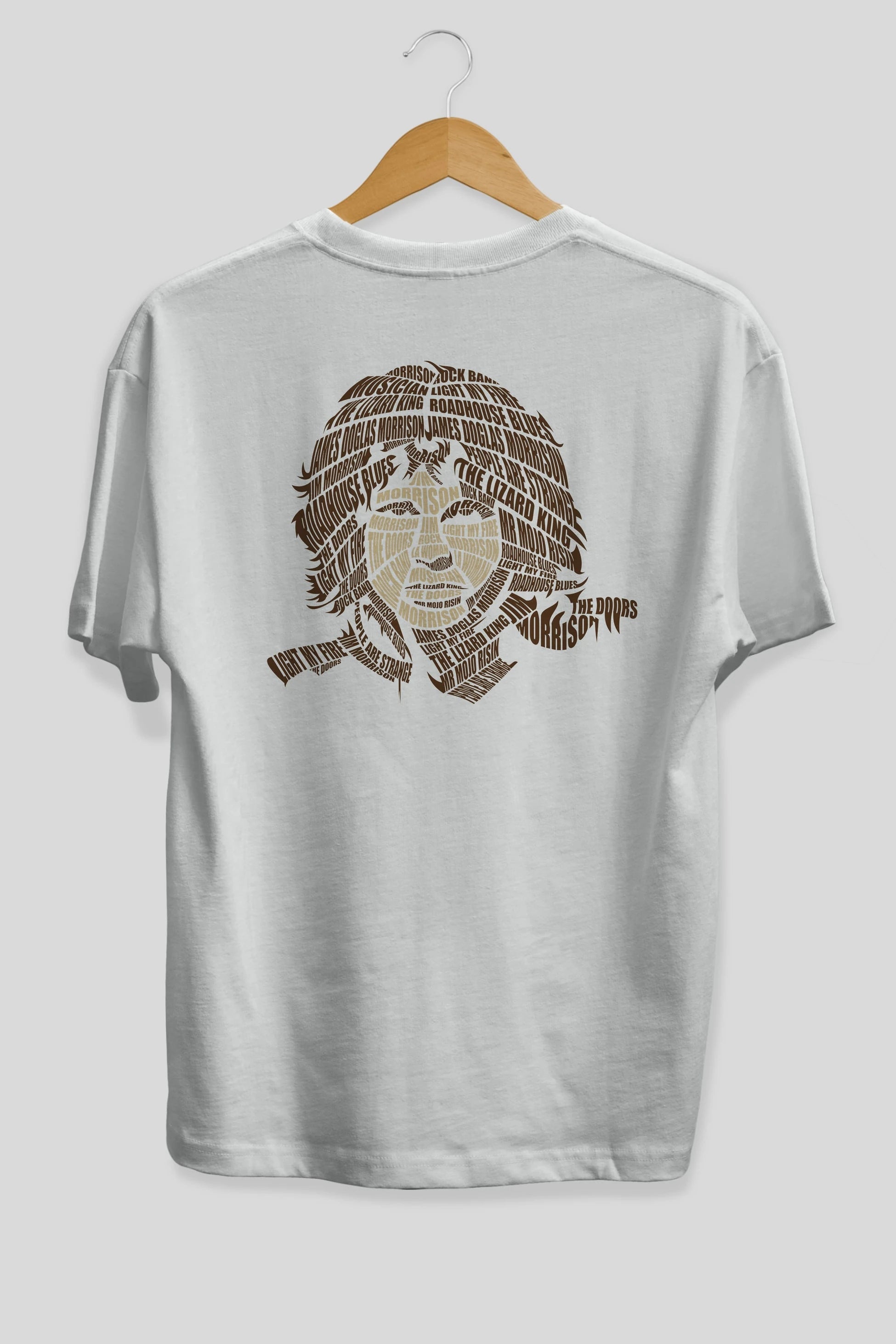 Jim Morrison Calligram Arka Baskılı Oversize t-shirt %100 pamuk Erkek Kadın Unisex