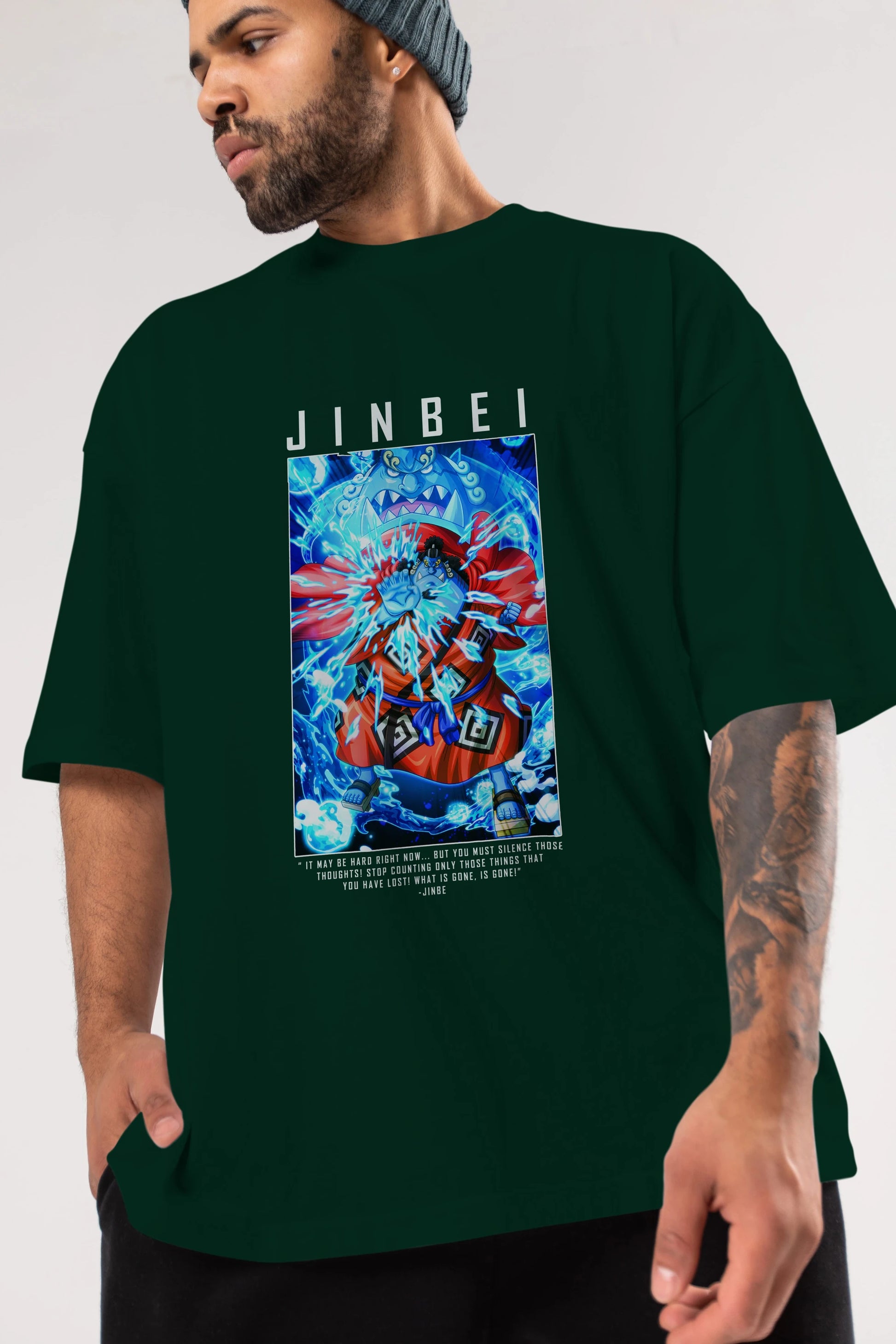 Jinbei Anime Ön Baskılı Oversize t-shirt Erkek Kadın Unisex