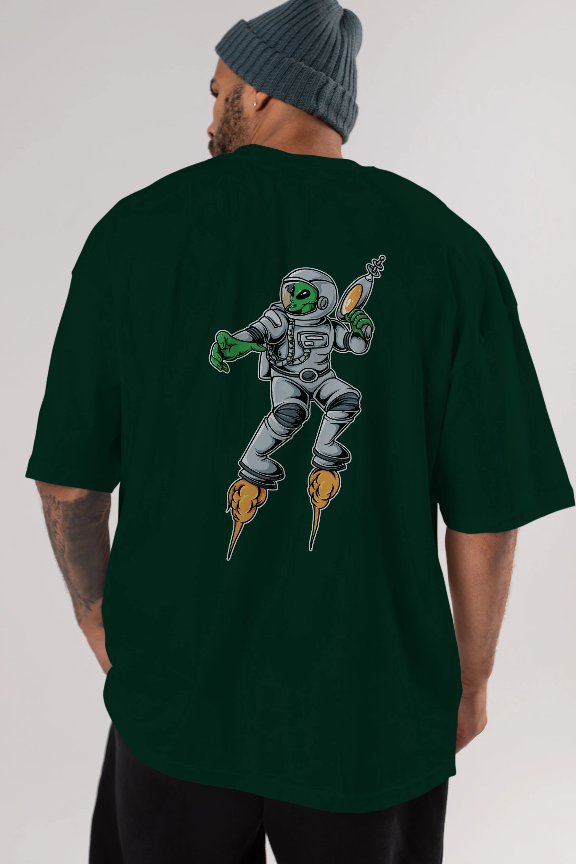 Alien Wars Tshirt Arka Baskılı Oversize t-shirt Erkek Kadın Unisex