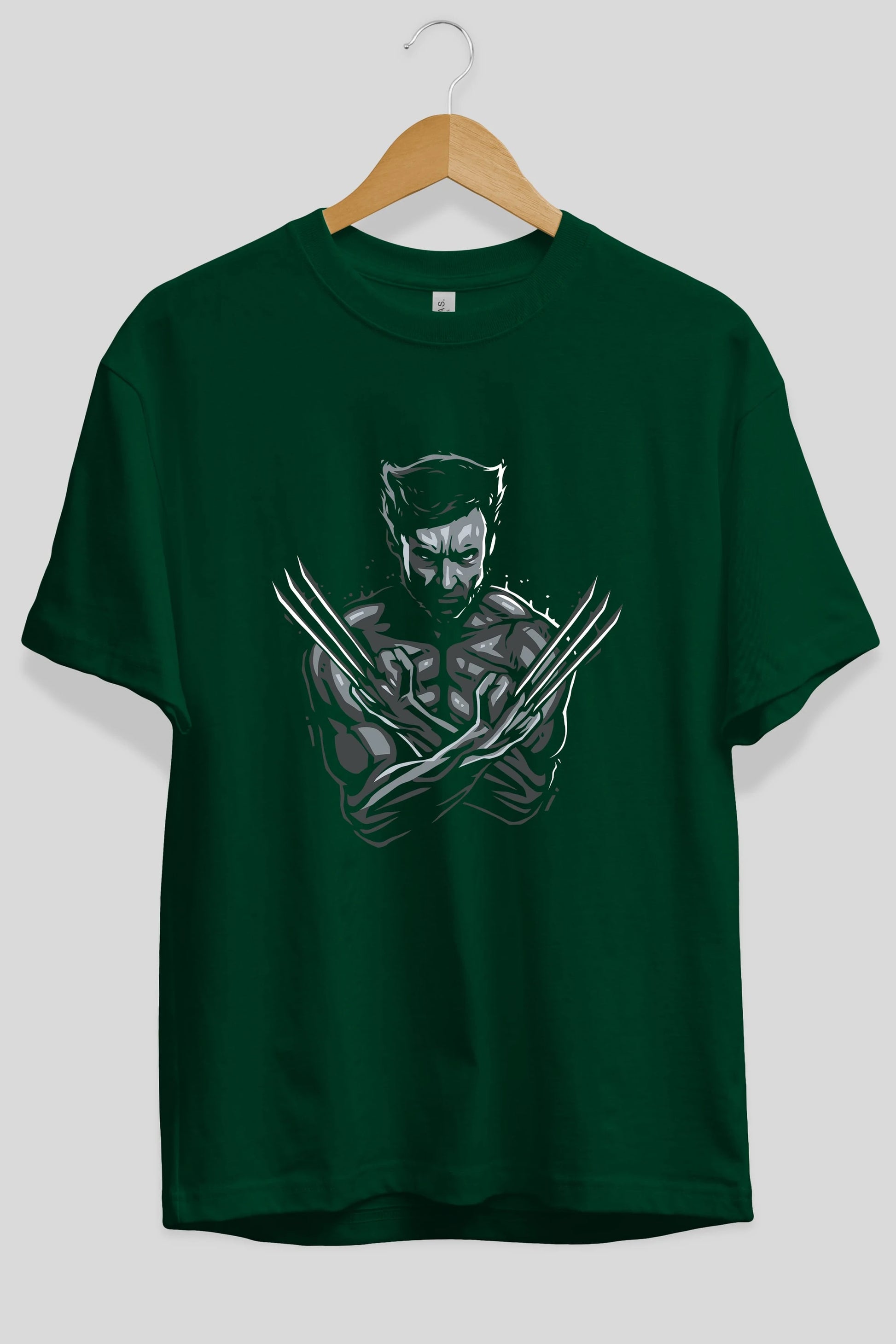 Wolverine Ön Baskılı Oversize t-shirt Erkek Kadın Unisex %100 Pamuk Bisiklet Yaka tişort