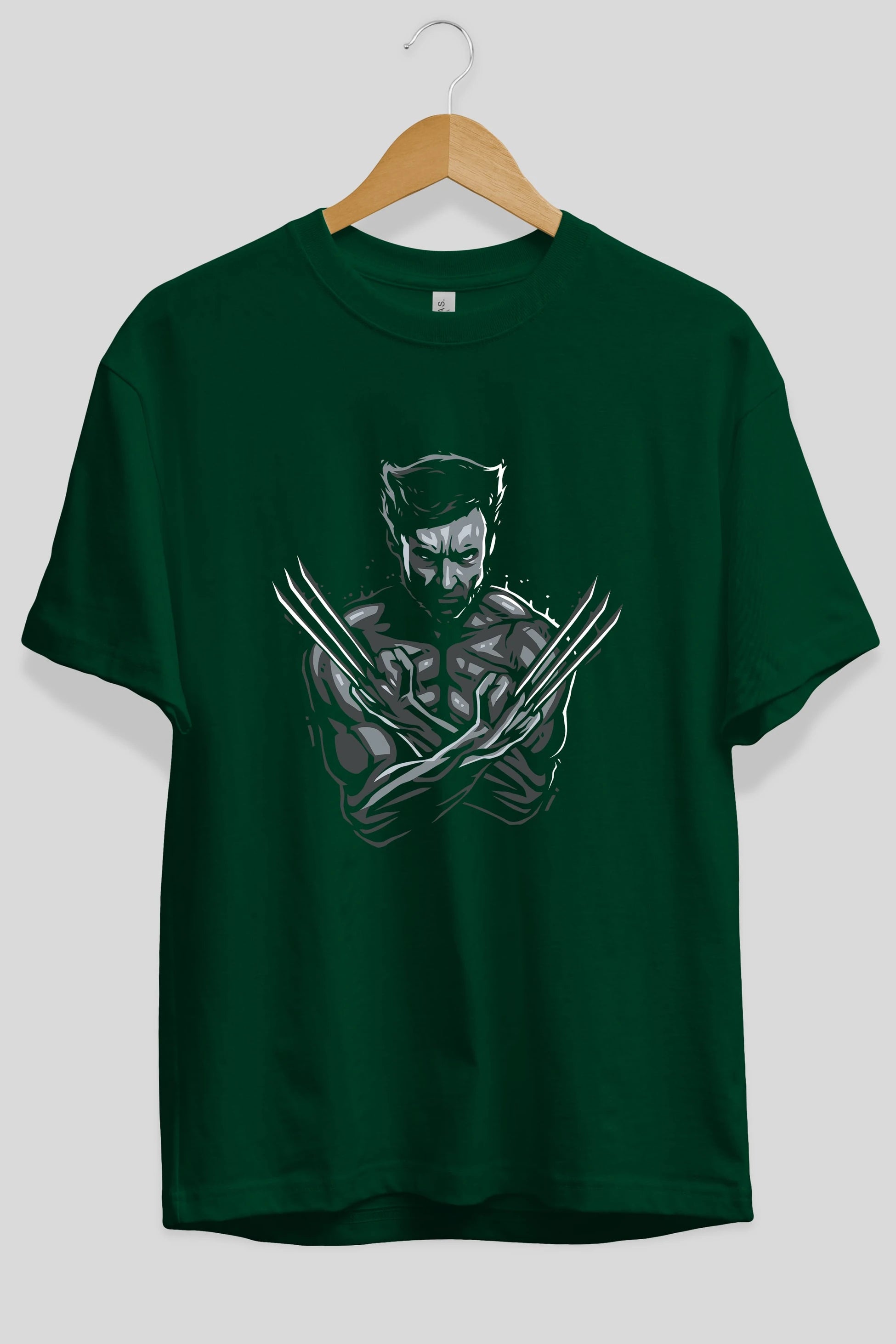 Wolverine Ön Baskılı Oversize t-shirt Erkek Kadın Unisex %100 Pamuk Bisiklet Yaka tişort