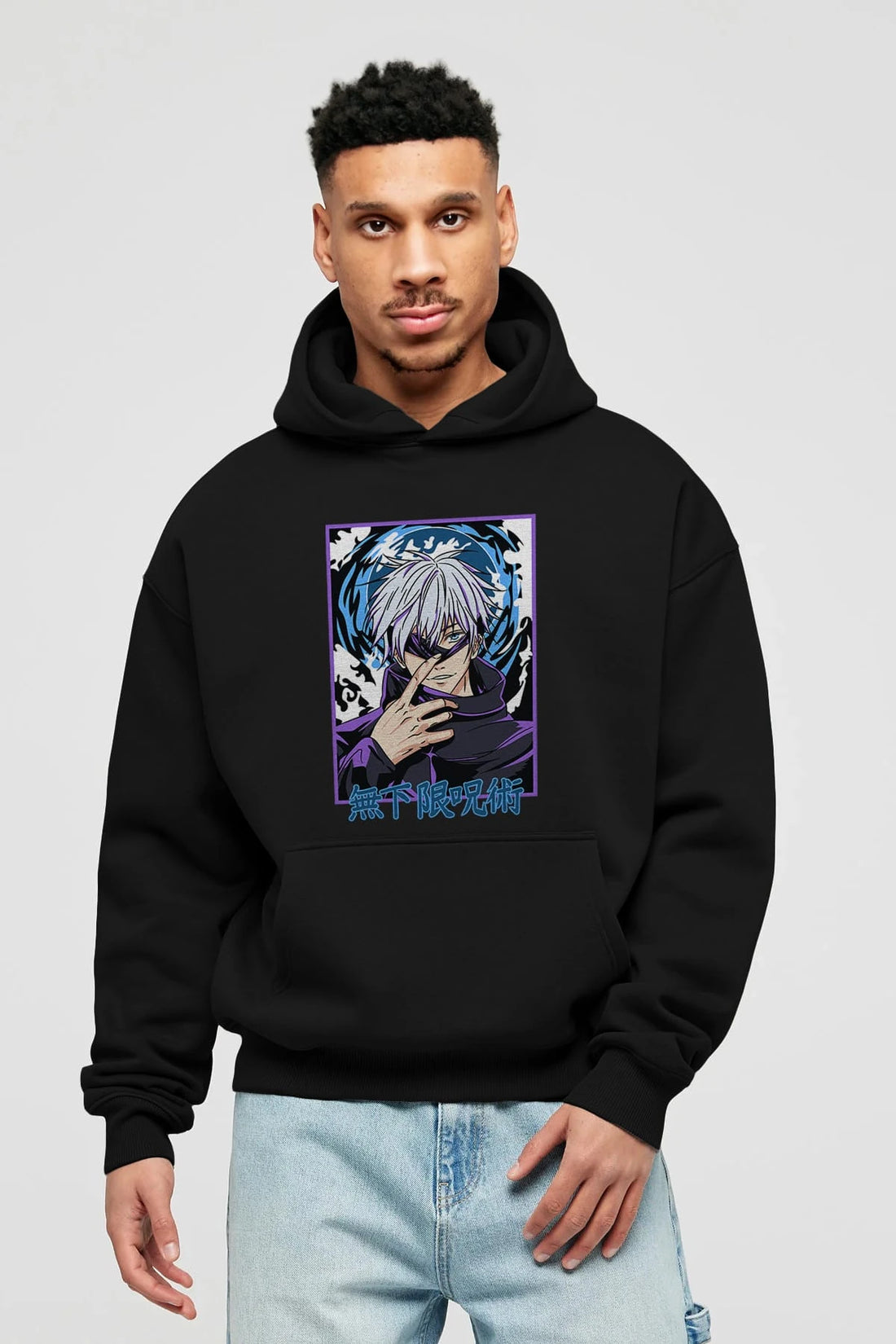 SATORU GOJO 3 Anime Ön Baskılı Hoodie Oversize Kapüşonlu Sweatshirt Erkek Kadın Unisex