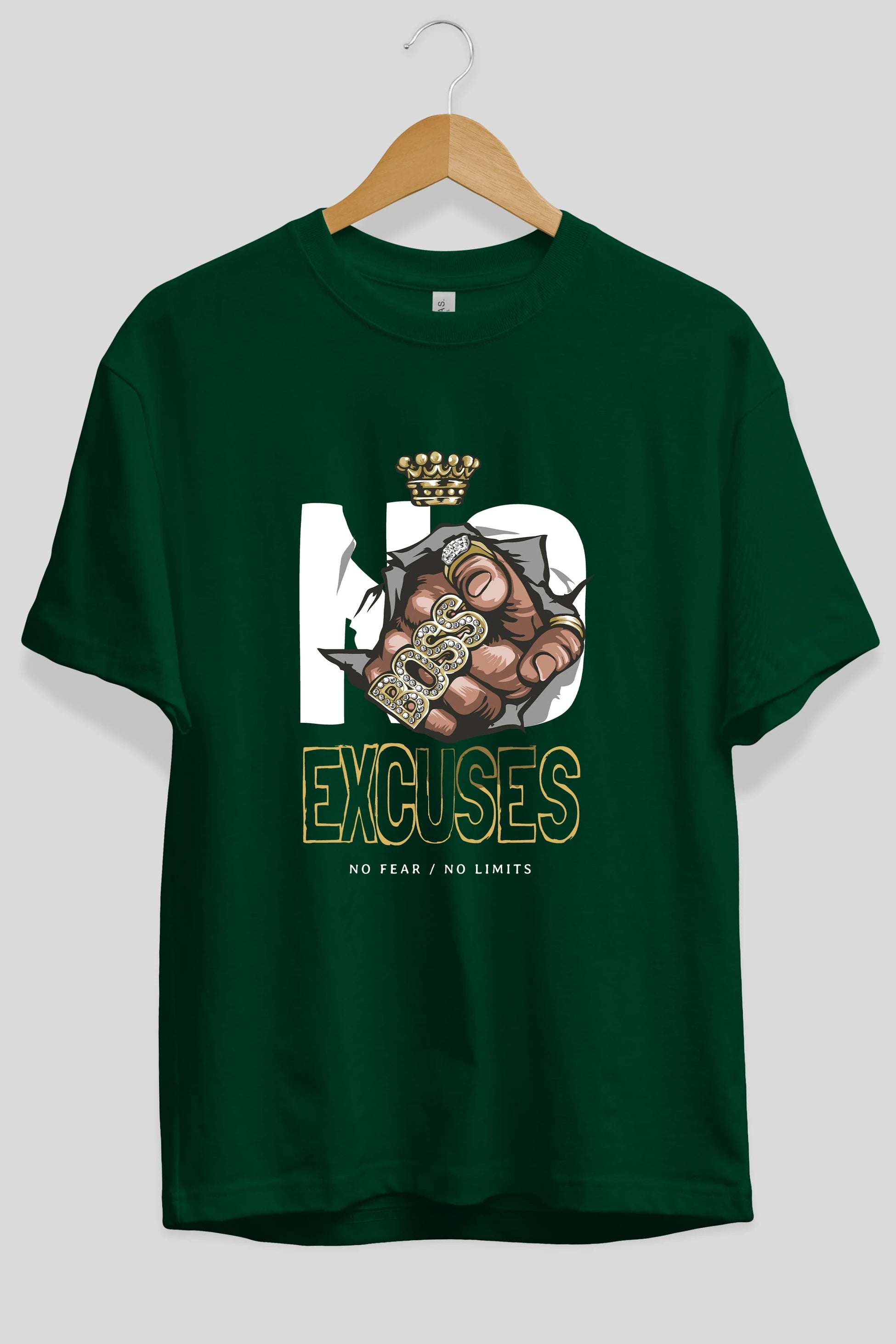 No Excuses Ön Baskılı Oversize t-shirt Erkek Kadın Unisex