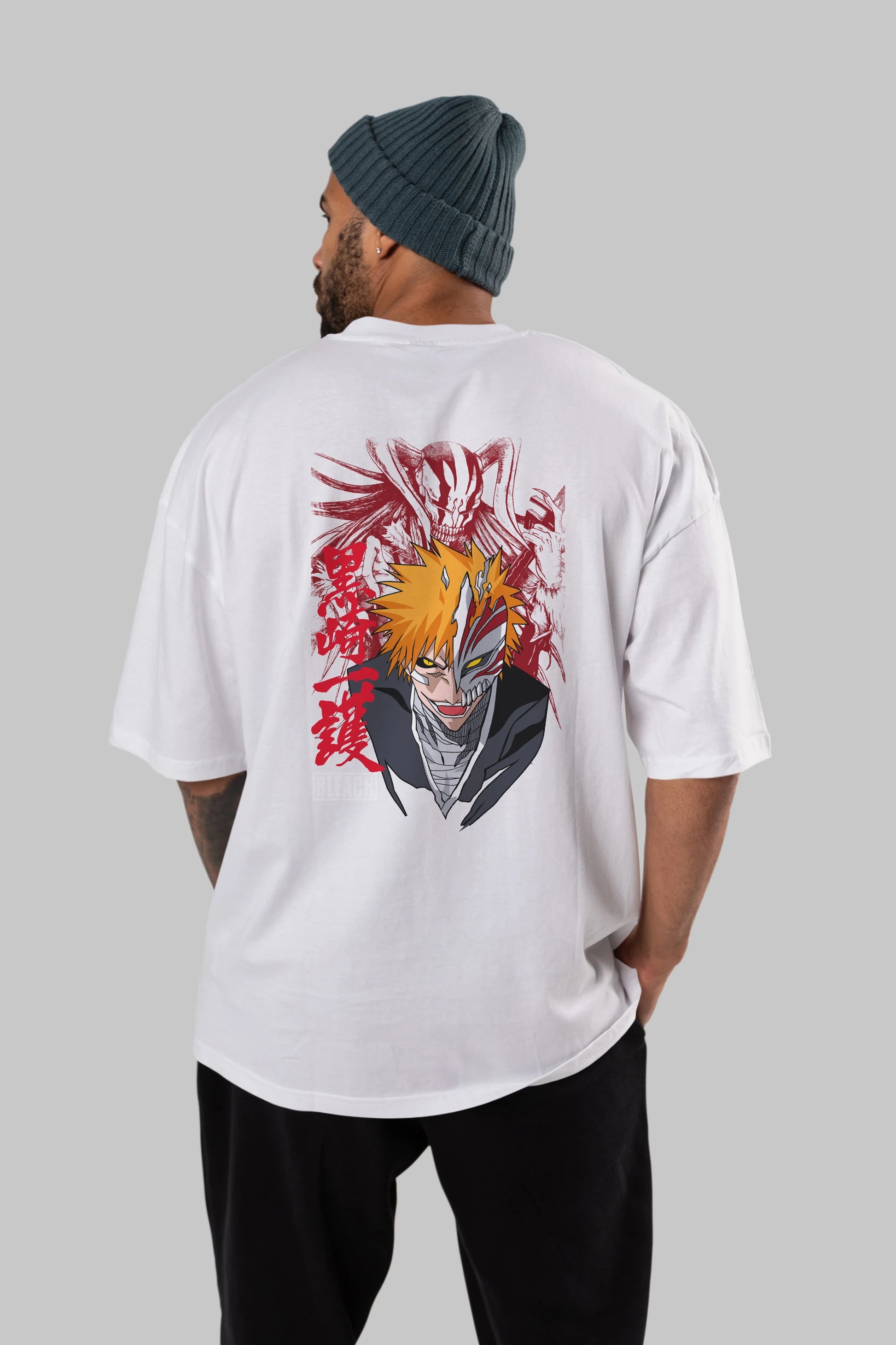 ICHIGO KUROSAKI VIZARD Anime Arka Baskılı Oversize t-shirt Erkek Kadın Unisex