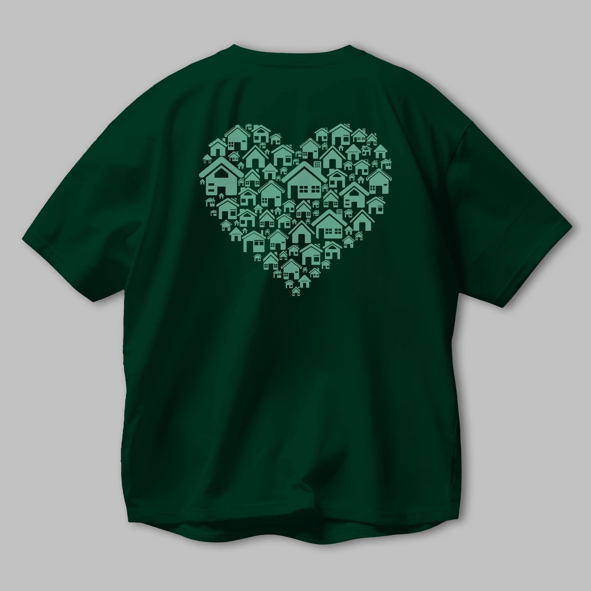 Home Heart Arka Baskılı Oversize t-shirt %100 pamuk Erkek Kadın Unisex