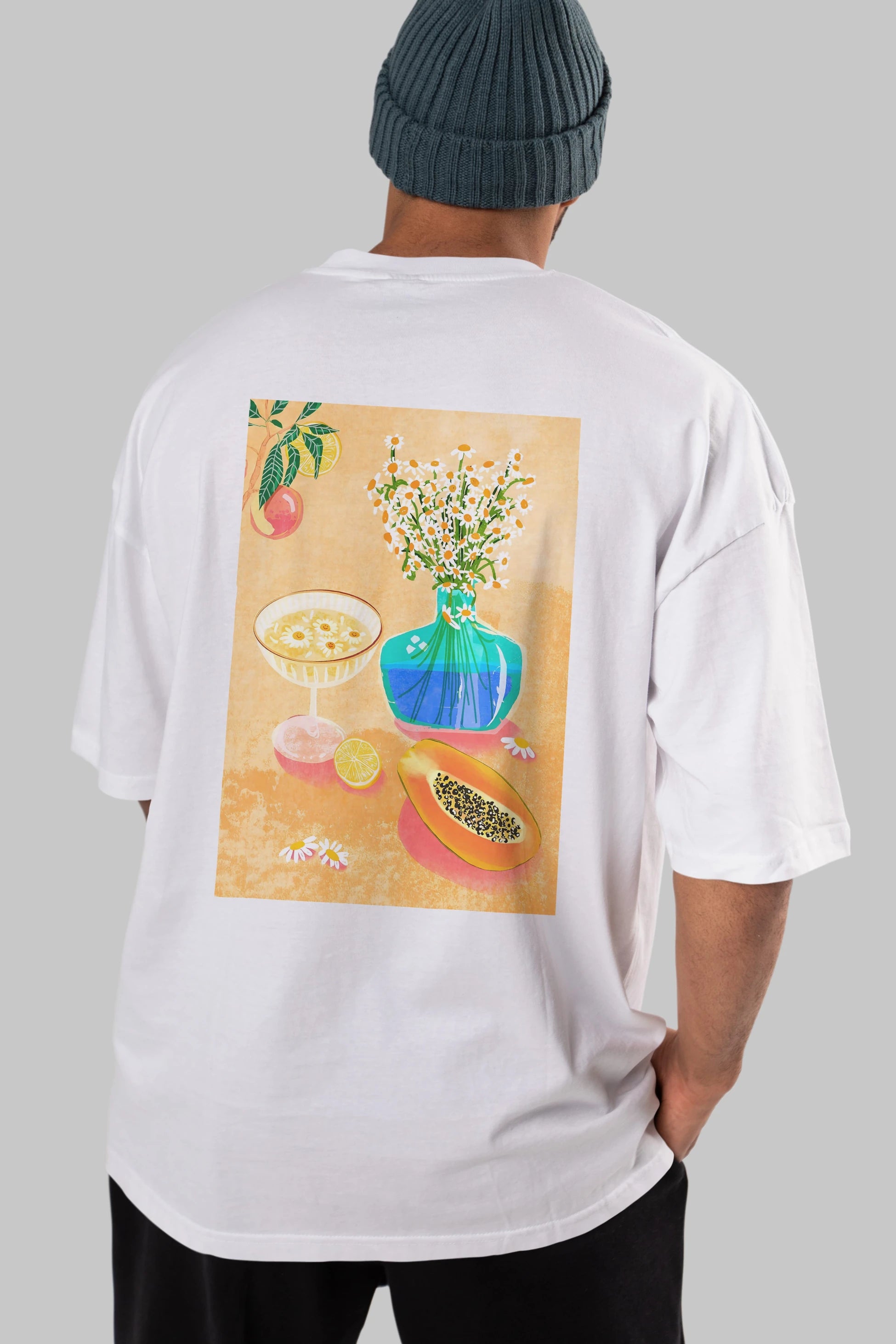 Cheers 2 Arka Baskılı Oversize t-shirt Erkek Kadın Unisex %100 Pamuk Bisiklet Yaka tişort