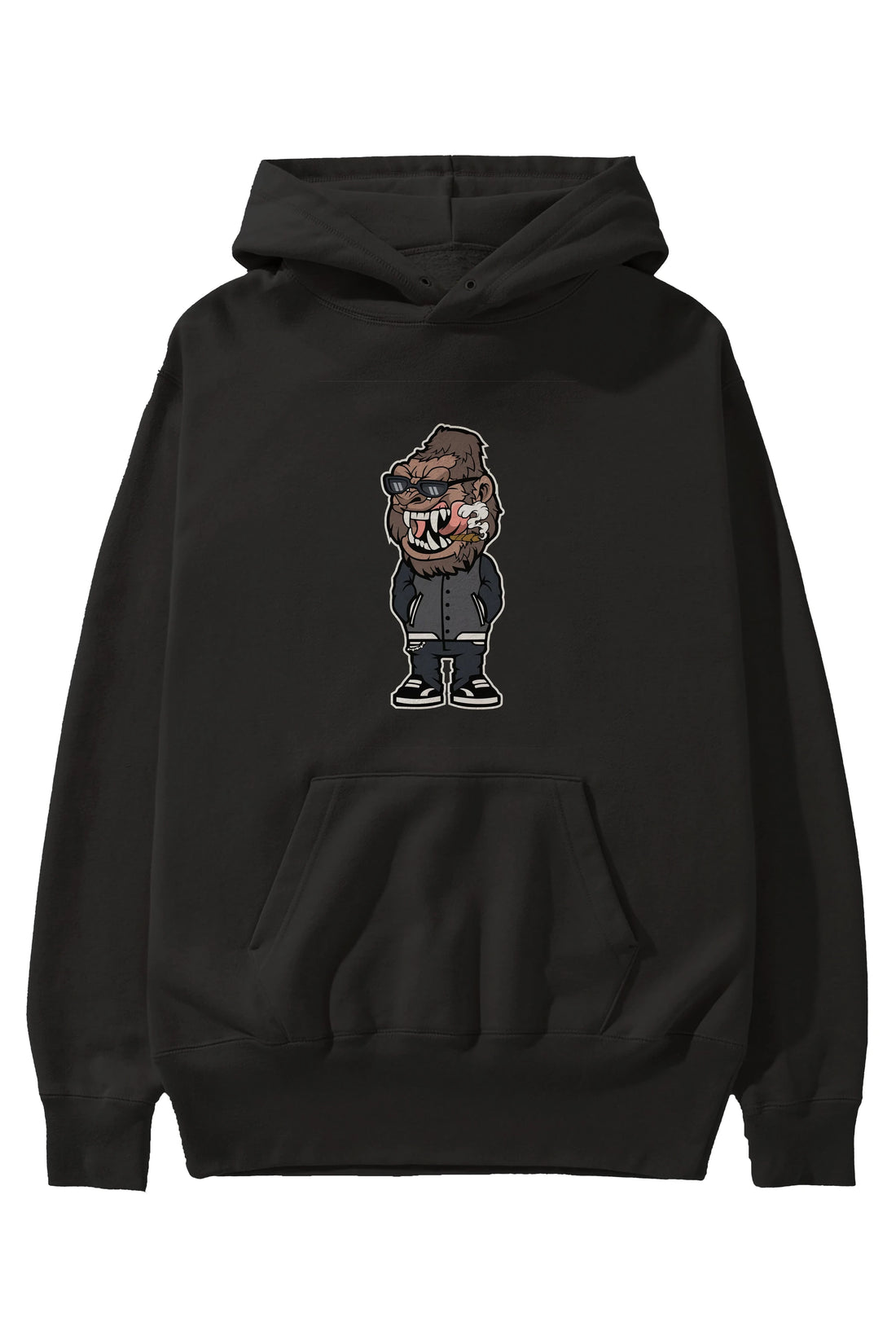 Gorilla Street Style Ön Baskılı Hoodie Oversize Kapüşonlu Sweatshirt Erkek Kadın Unisex