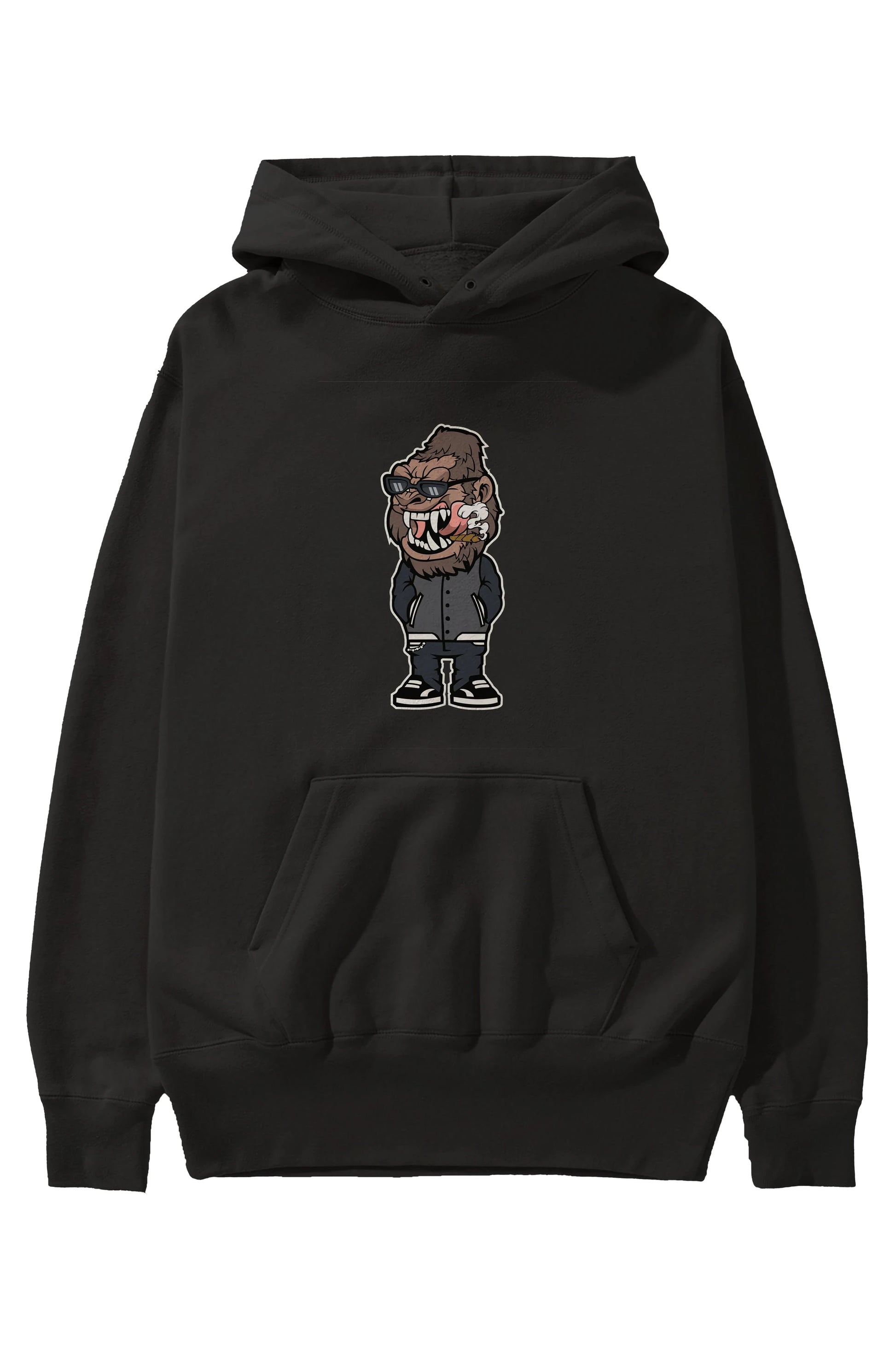 Gorilla Street Style Ön Baskılı Hoodie Oversize Kapüşonlu Sweatshirt Erkek Kadın Unisex