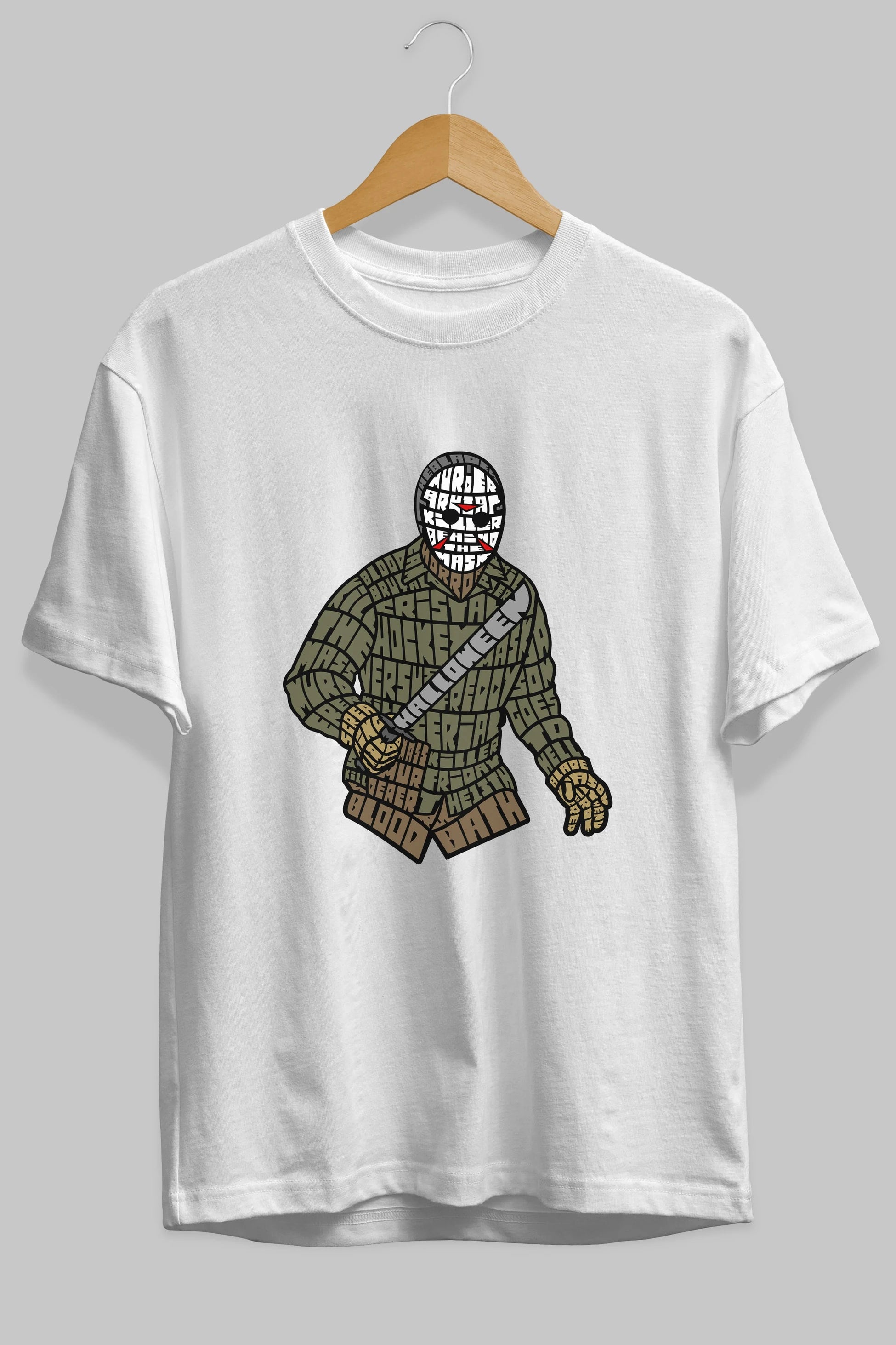 Jason Ön Baskılı Oversize t-shirt %100 pamuk Erkek Kadın Unisex