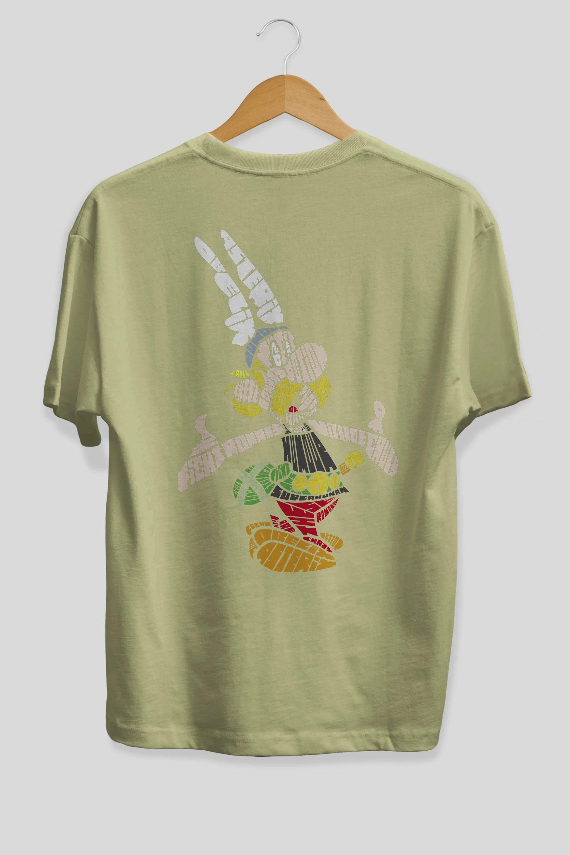 Asterix Arka Baskılı Oversize t-shirt %100 pamuk Erkek Kadın Unisex