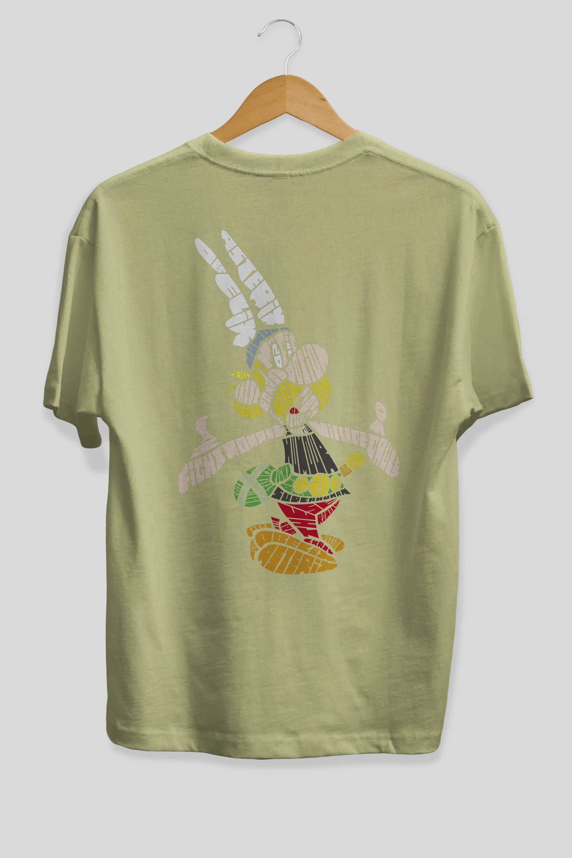 Asterix Arka Baskılı Oversize t-shirt %100 pamuk Erkek Kadın Unisex