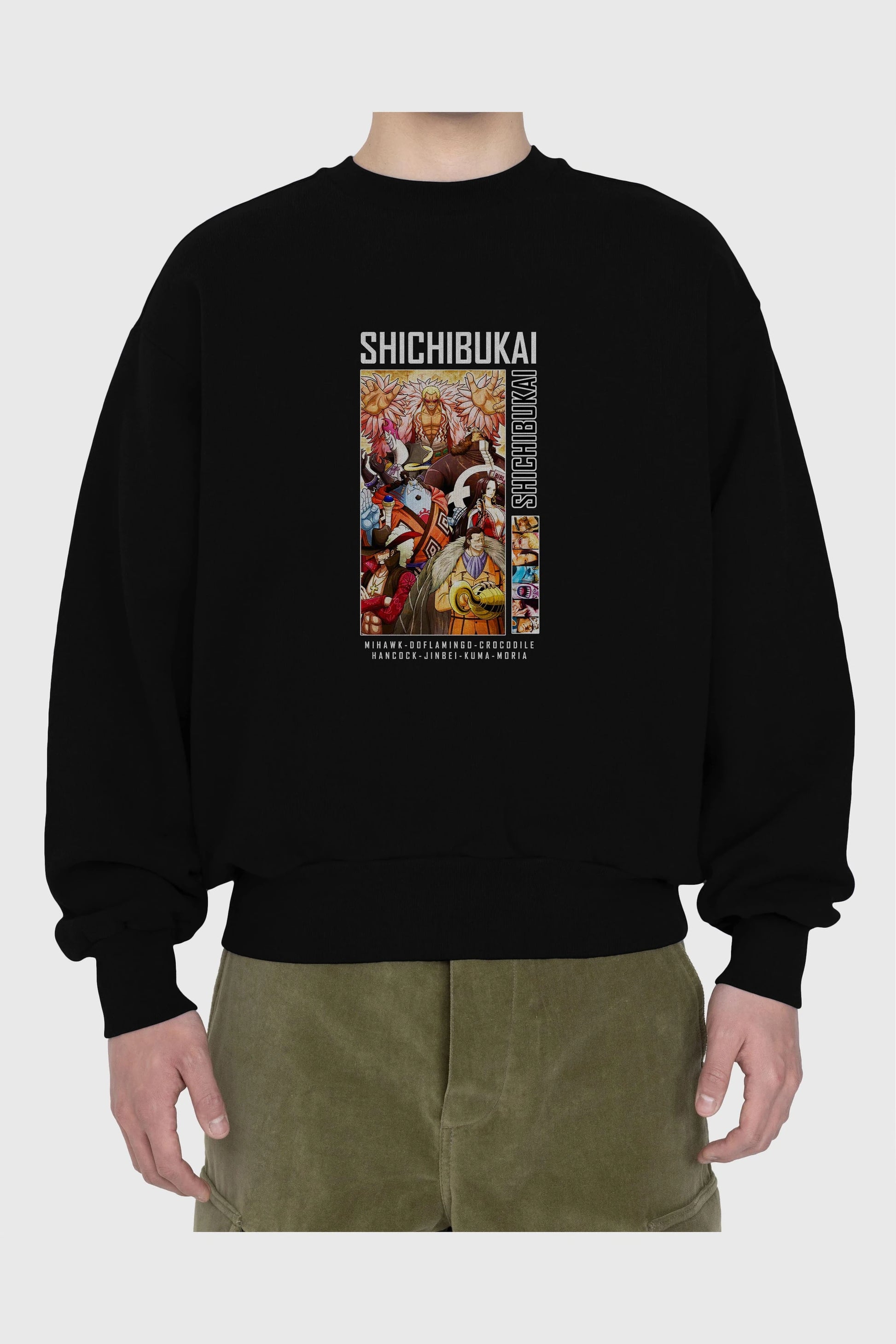 Shichibukai Ön Baskılı Anime Oversize Sweatshirt Erkek Kadın Unisex