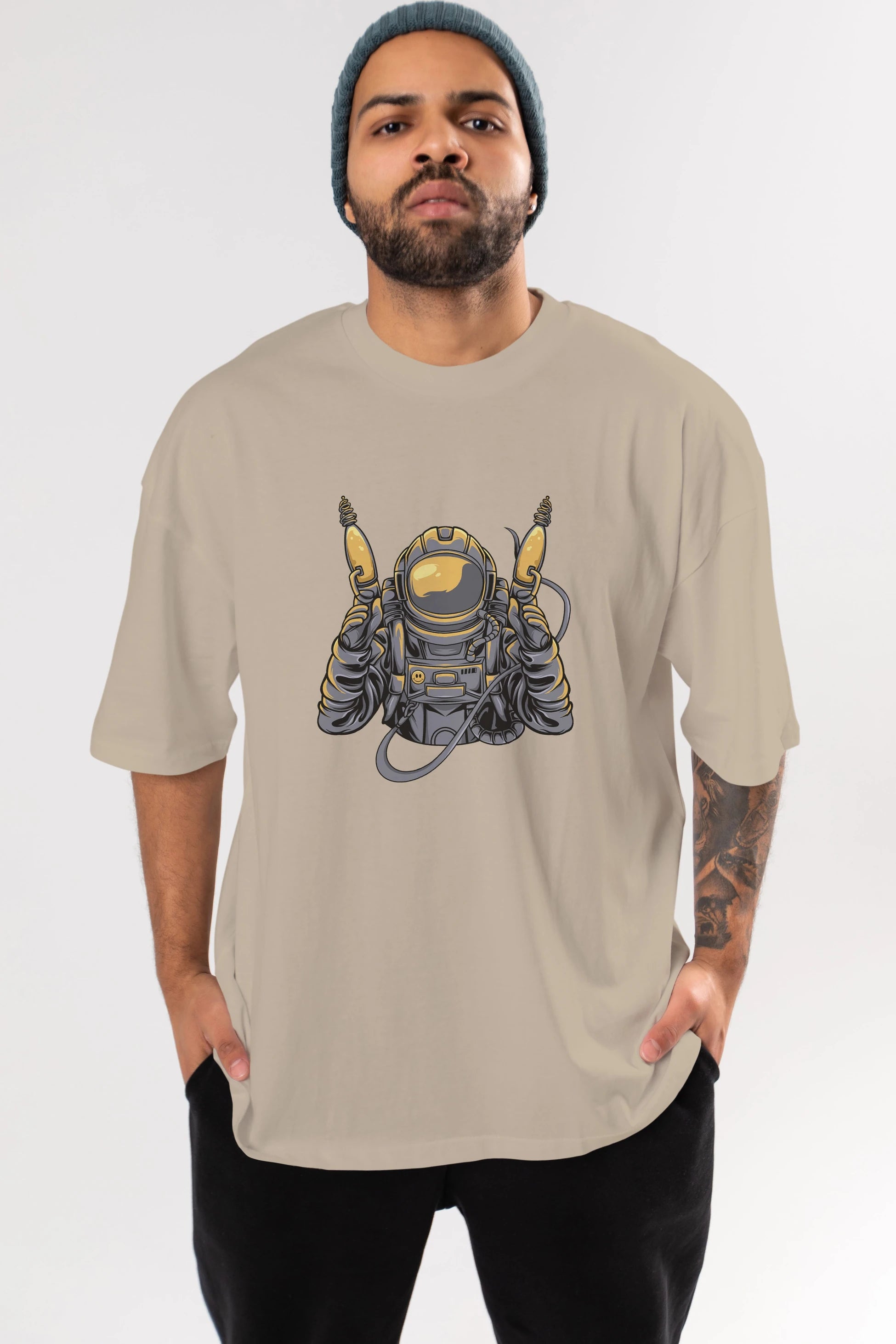 Alien Hunter Ön Baskılı Oversize t-shirt Erkek Kadın Unisex