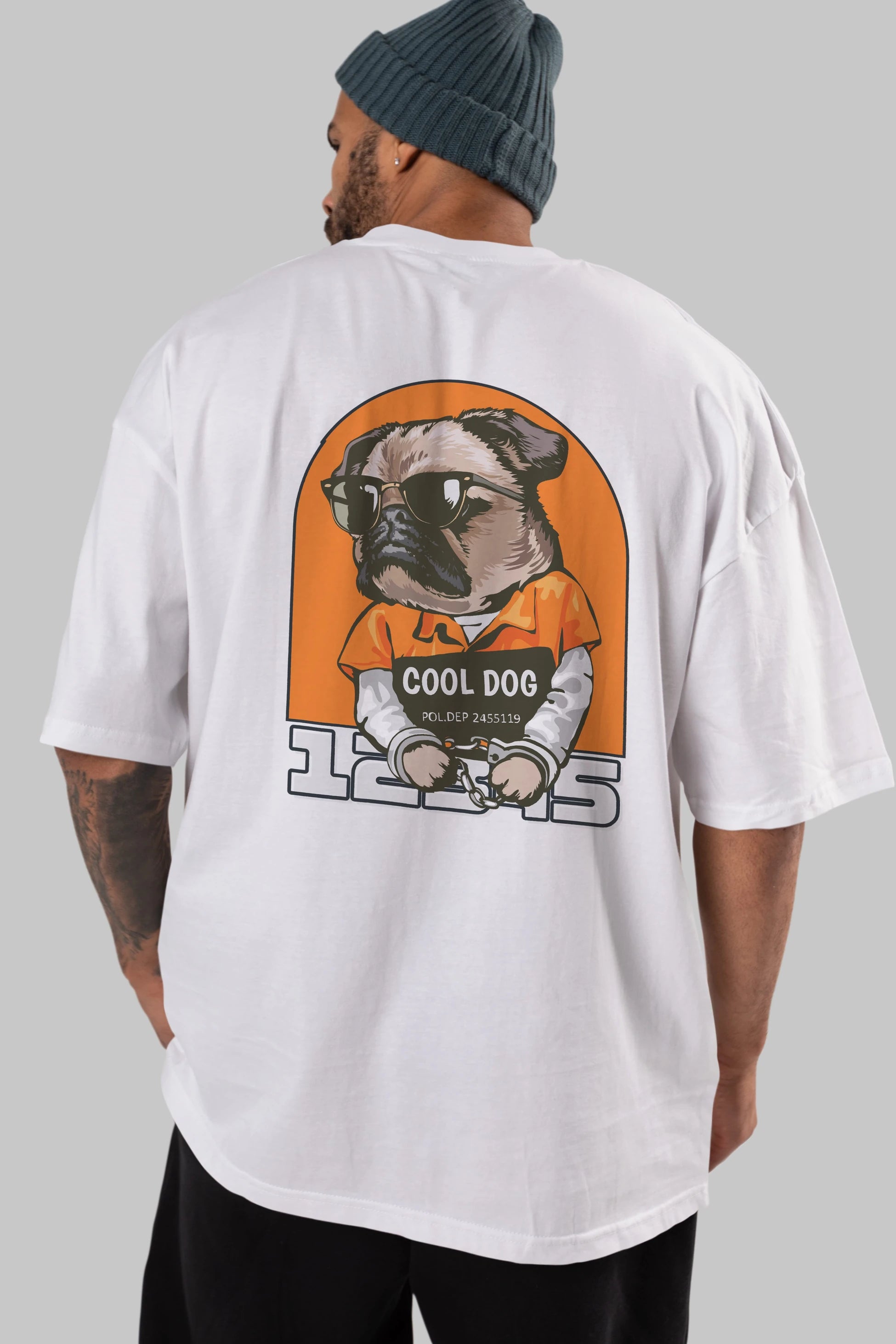 Cool Dog Arka Baskılı Oversize t-shirt Erkek Kadın Unisex
