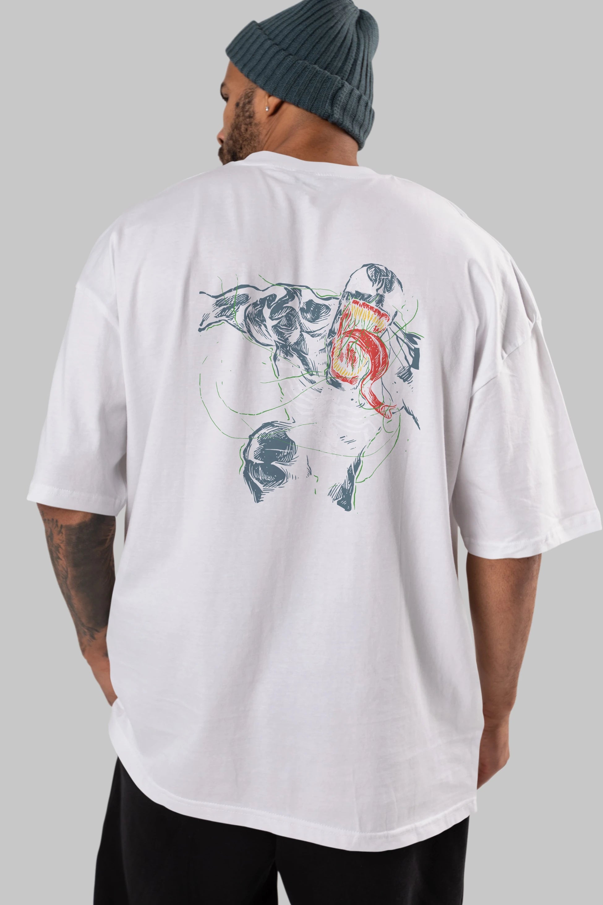 Venom (6) Arka Baskılı Oversize t-shirt Erkek Kadın Unisex %100 Pamuk Bisiklet Yaka tişort