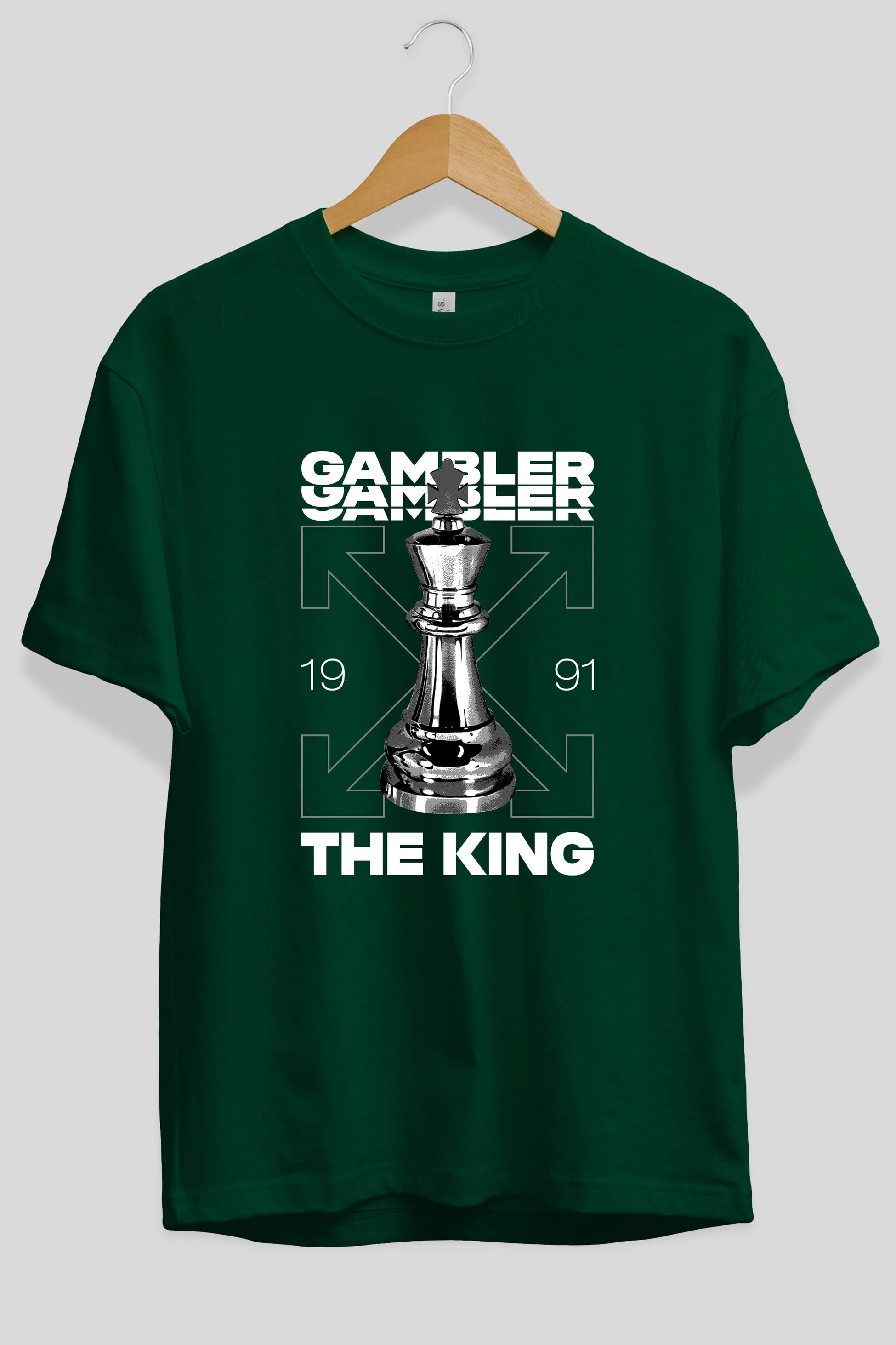 Gambler The King Ön Baskılı Oversize t-shirt Erkek Kadın Unisex