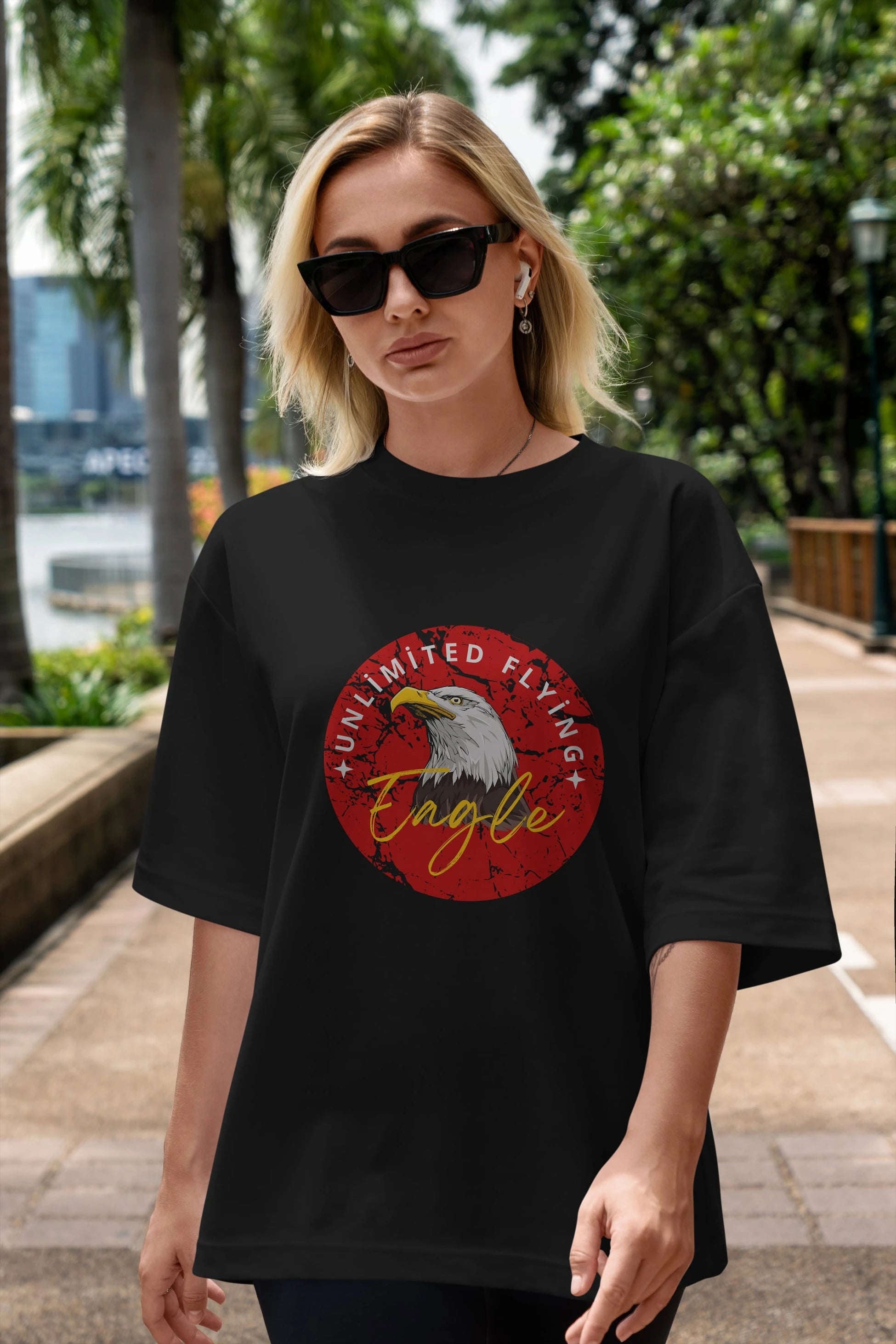 Unlimited Flying Yazılı Ön Baskılı Oversize t-shirt Erkek Kadın Unisex