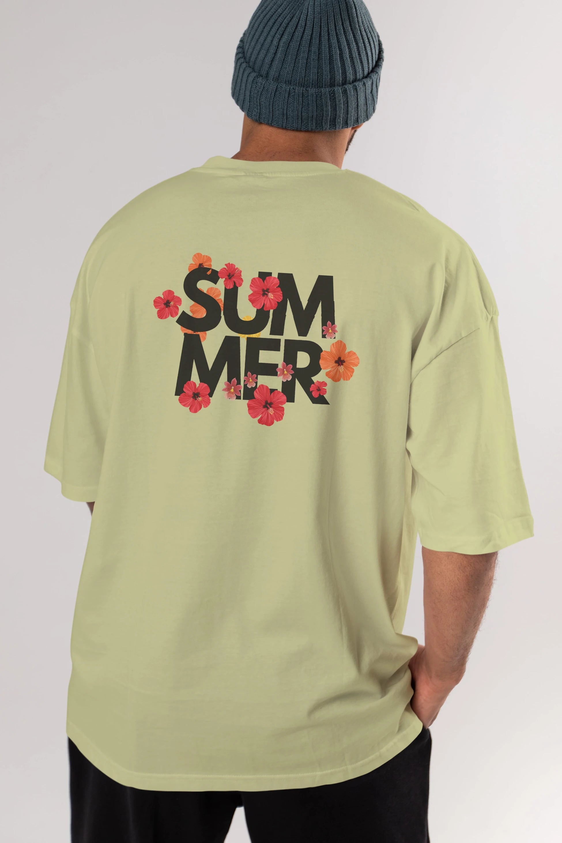 Summer Yazılı 2 Arka Baskılı Oversize t-shirt Erkek Kadın Unisex