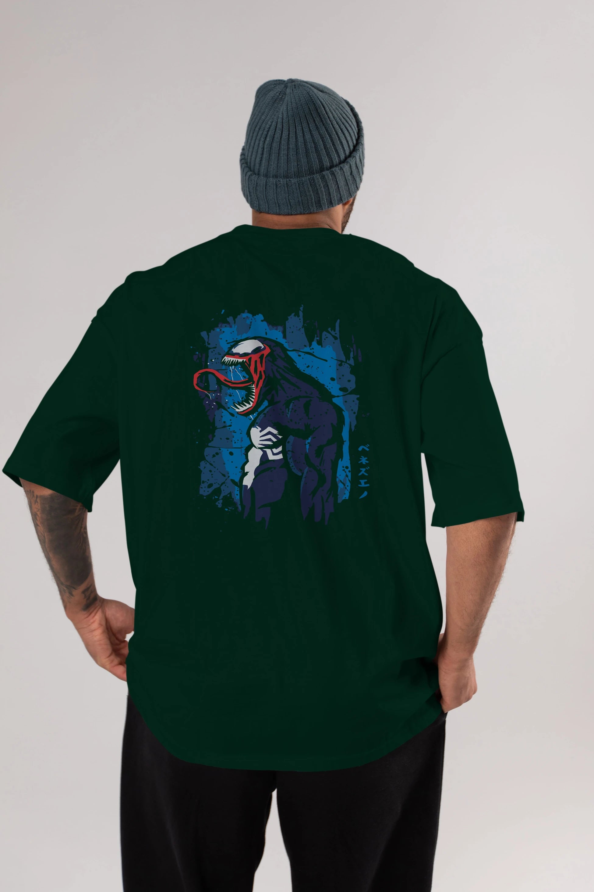 Venom (24) Arka Baskılı Oversize t-shirt Erkek Kadın Unisex %100 Pamuk Bisiklet Yaka tişort