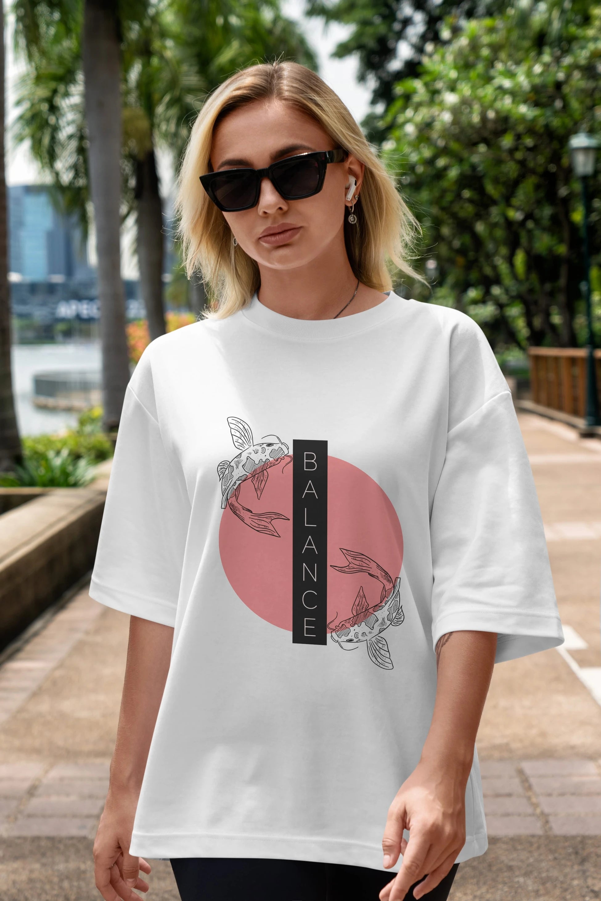 Balance 2 Yazılı Ön Baskılı Oversize t-shirt Erkek Kadın Unisex