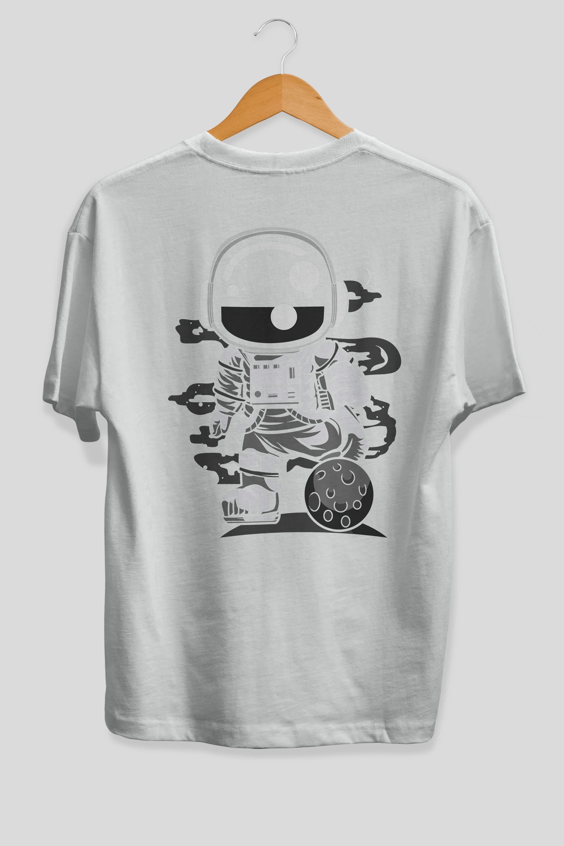 Astronaut Soccer Arka Baskılı Oversize t-shirt Erkek Kadın Unisex