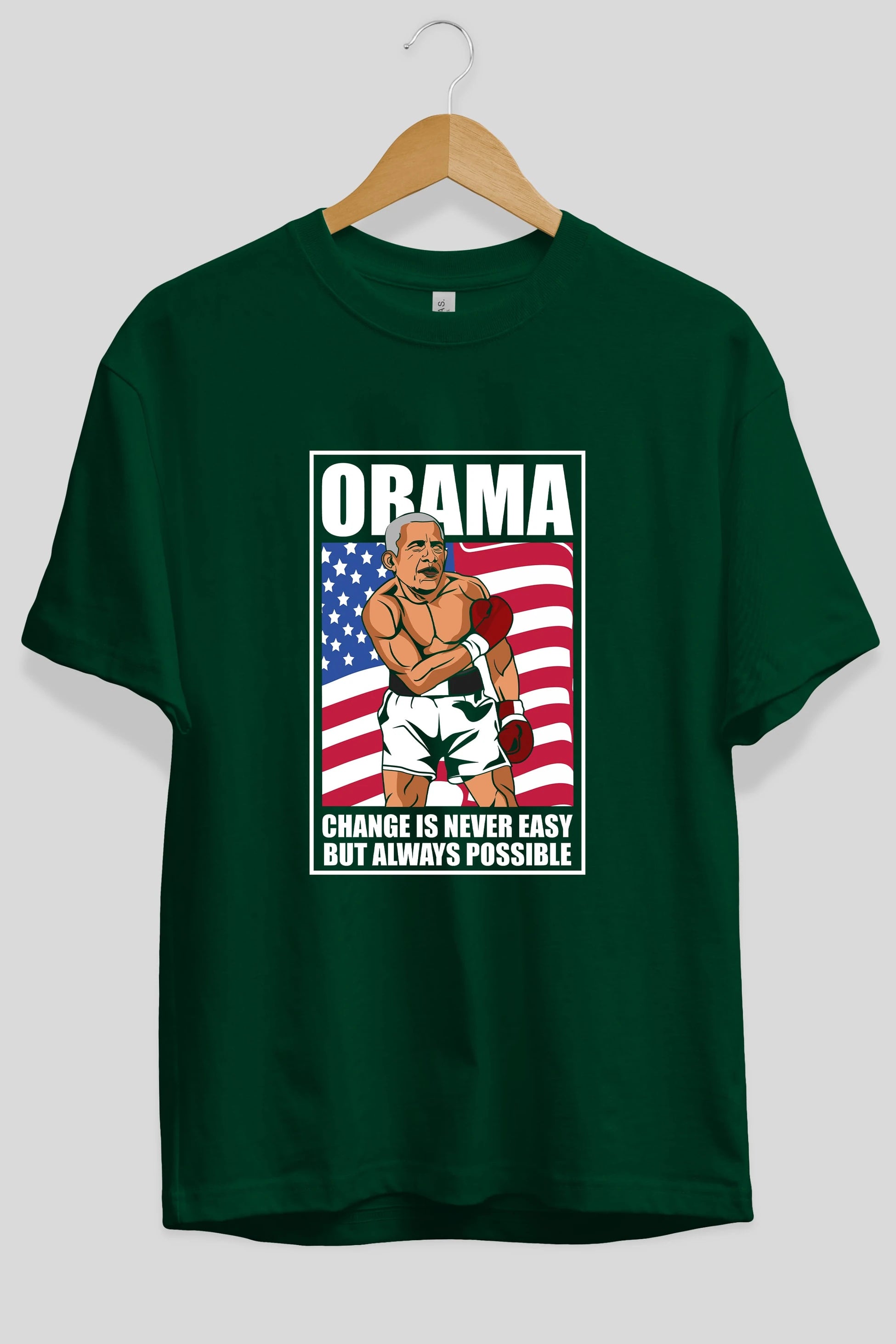 Obama Ön Baskılı Oversize t-shirt Erkek Kadın Unisex %100 Pamuk tişort