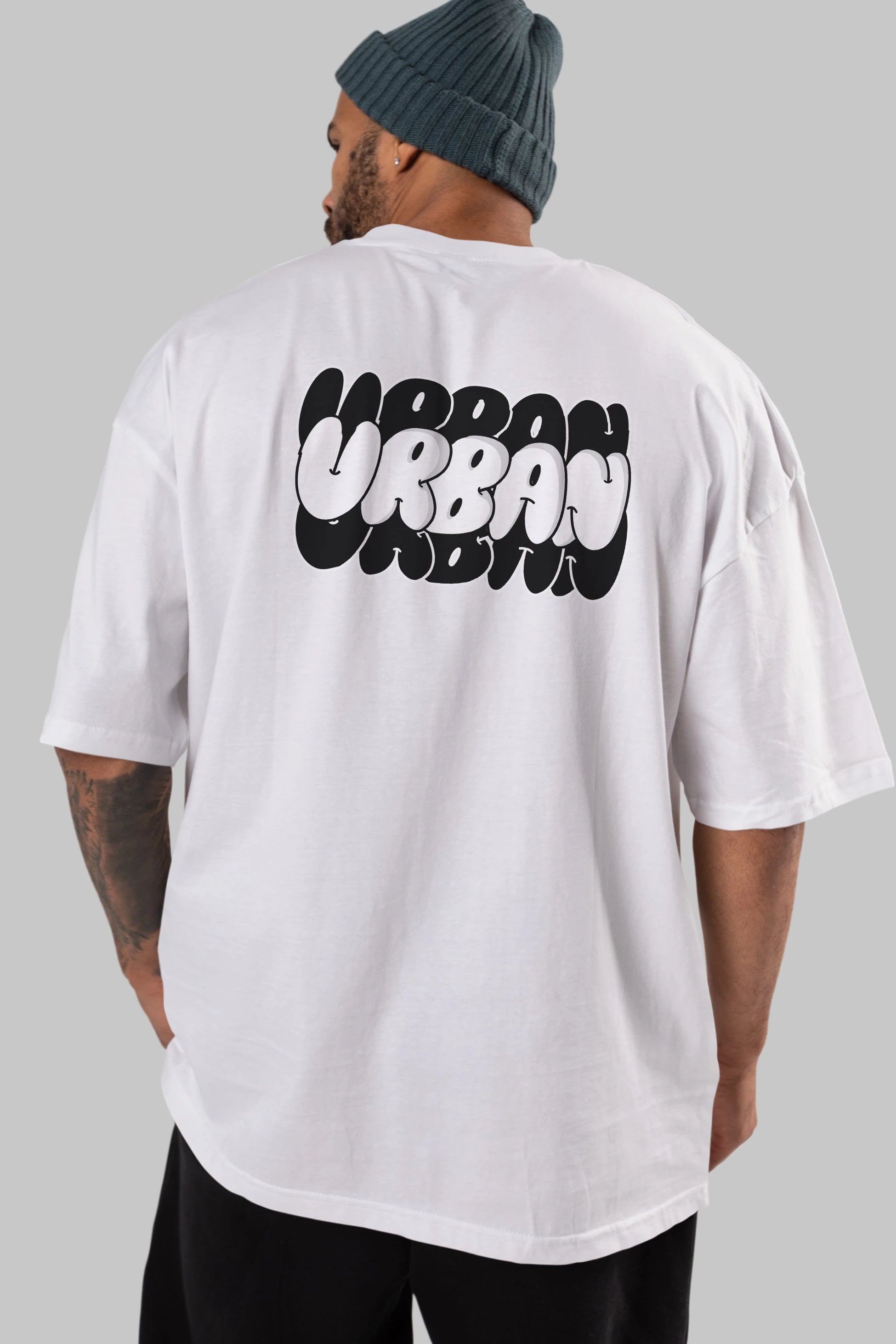 Urban Yazılı Arka Baskılı Oversize t-shirt Erkek Kadın Unisex