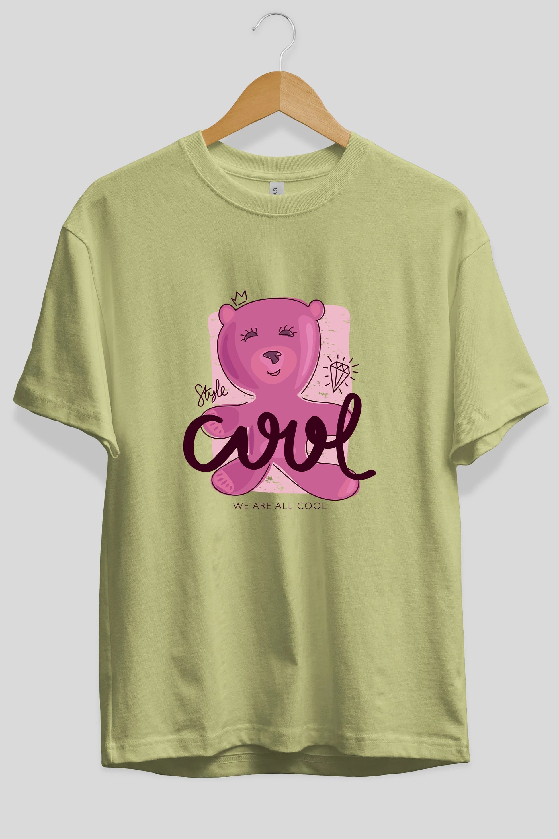 Cool Style Bear Ön Baskılı Oversize t-shirt Erkek Kadın Unisex