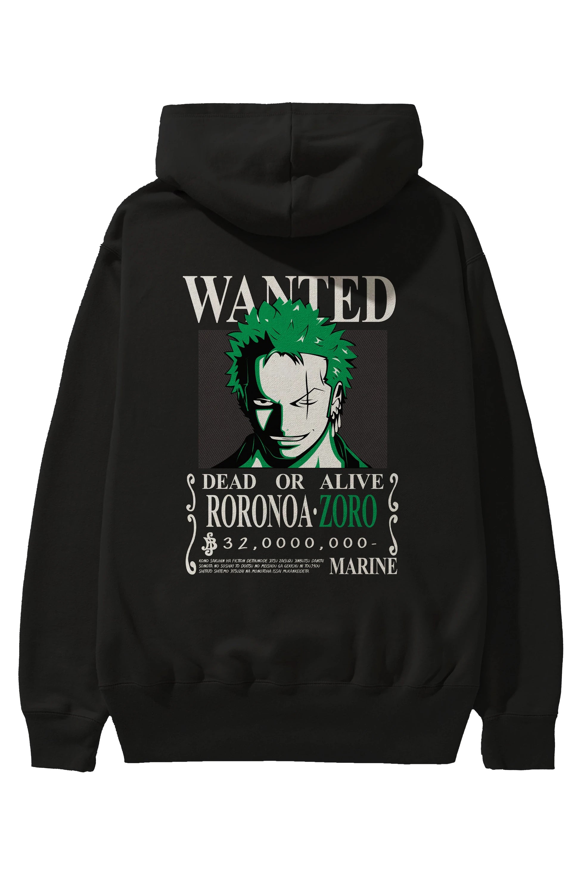 Roronoa Zoro Anime Arka Baskılı Hoodie Oversize Kapüşonlu Sweatshirt Erkek Kadın Unisex