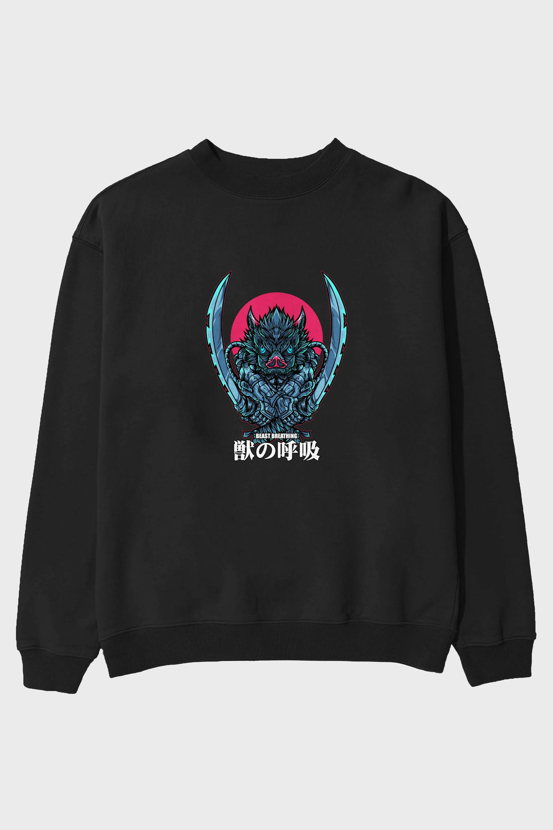 Inosuke DEMON SLAYER Anime Ön Baskılı Oversize Sweatshirt Erkek Kadın Unisex