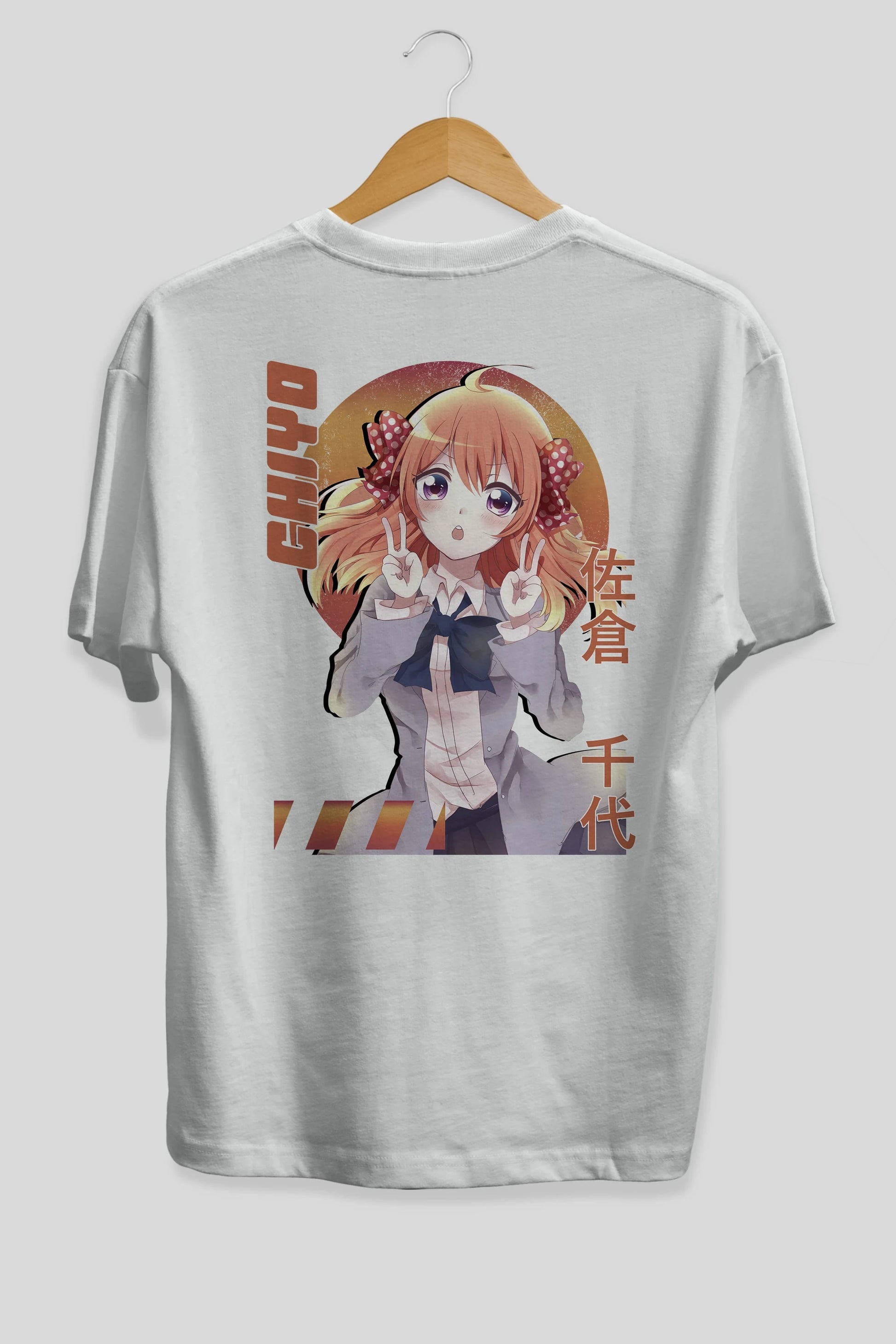 Chiyo Sakura 5 Anime Arka Baskılı Oversize t-shirt Erkek Kadın Unisex