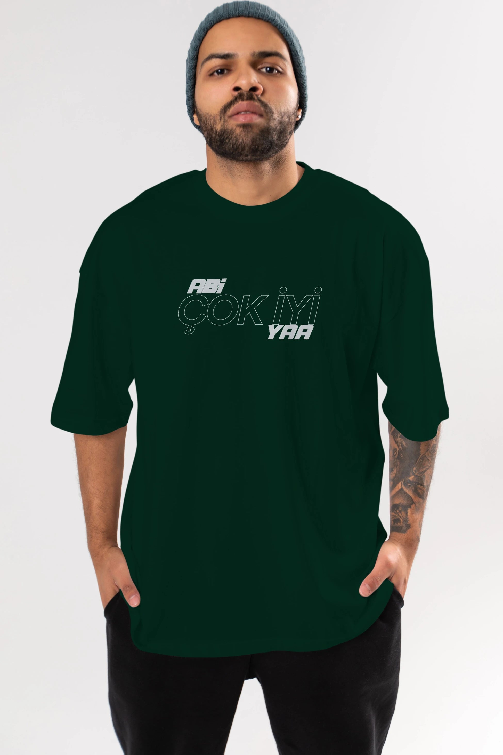 Abi Çok İyi Ya Ön Baskılı Oversize t-shirt %100 pamuk Erkek Kadın Unisex