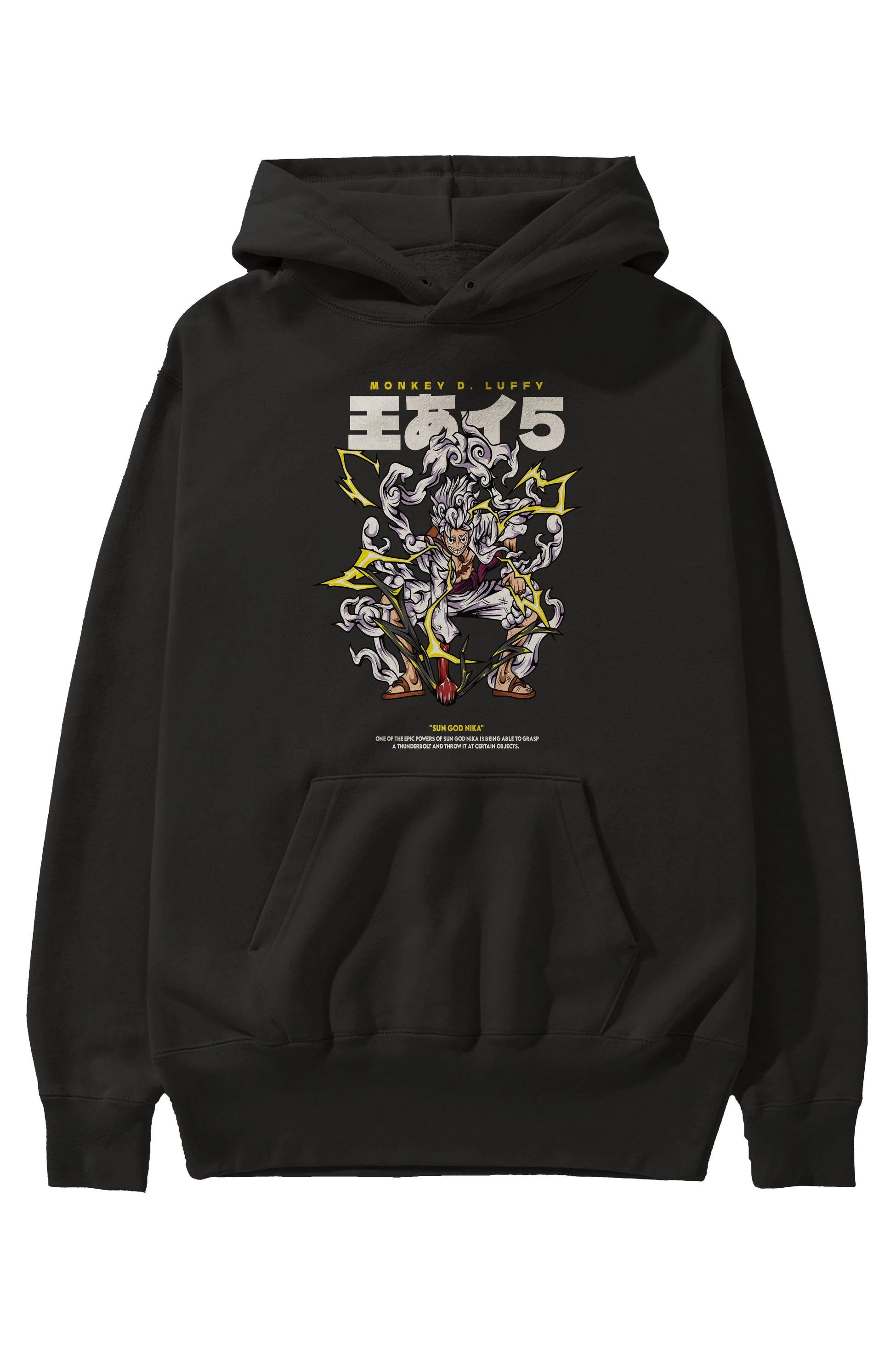 Monkey D. Luffy GEAR5 1 Anime Ön Baskılı Hoodie Oversize Kapüşonlu Sweatshirt Erkek Kadın Unisex