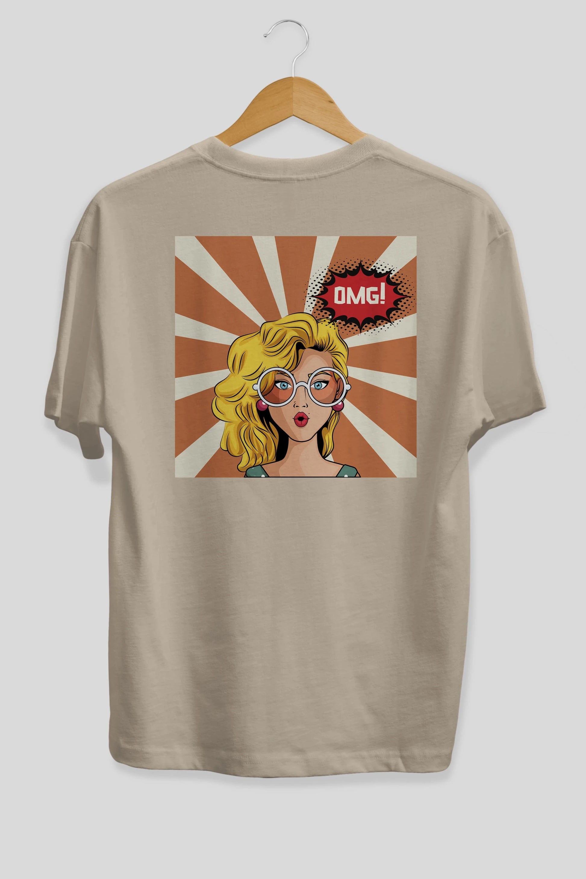 OMG Yazılı Retro Arka Baskılı Oversize t-shirt Erkek Kadın Unisex