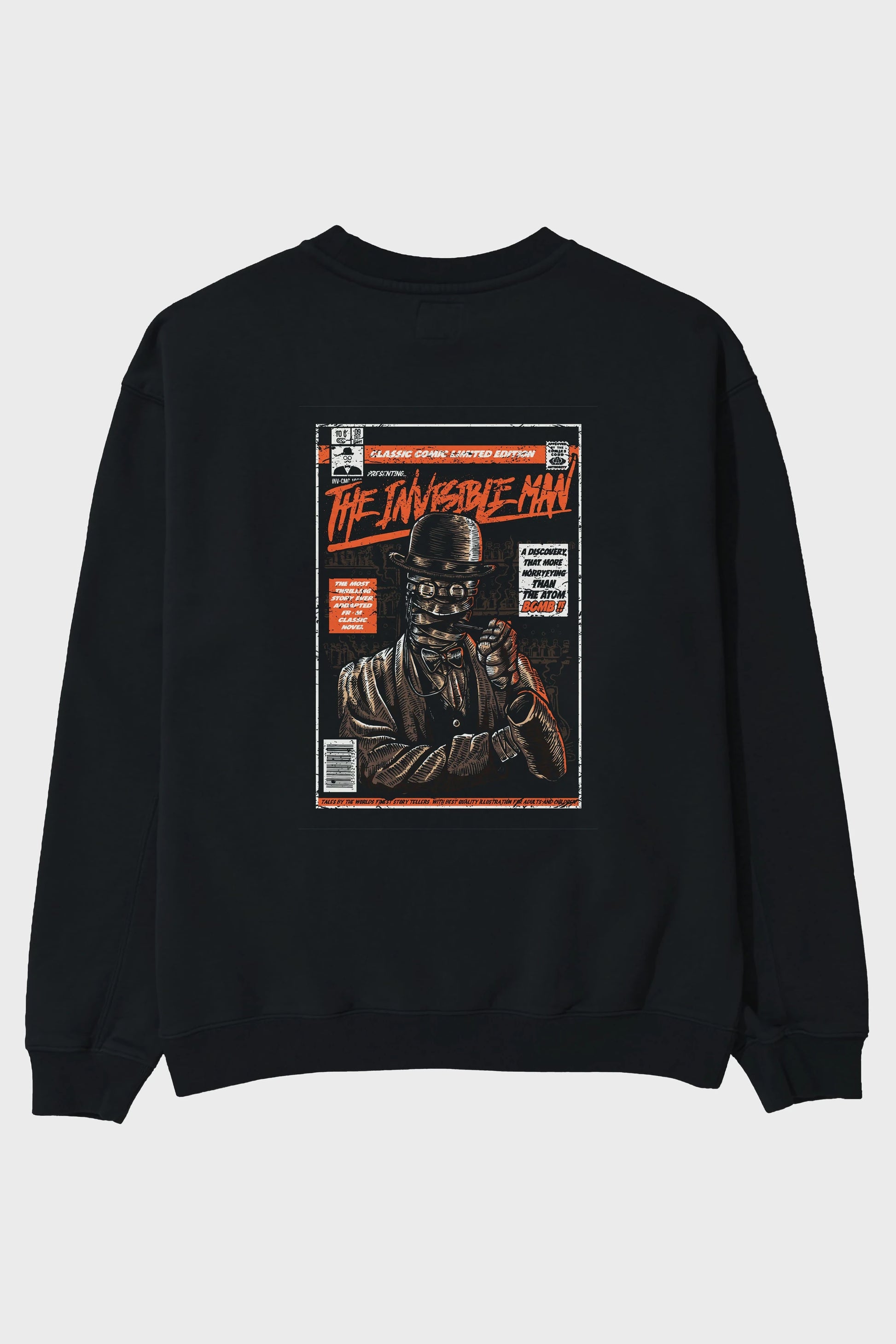 The Invisible Man Arka Baskılı Oversize Sweatshirt Erkek Kadın Unisex