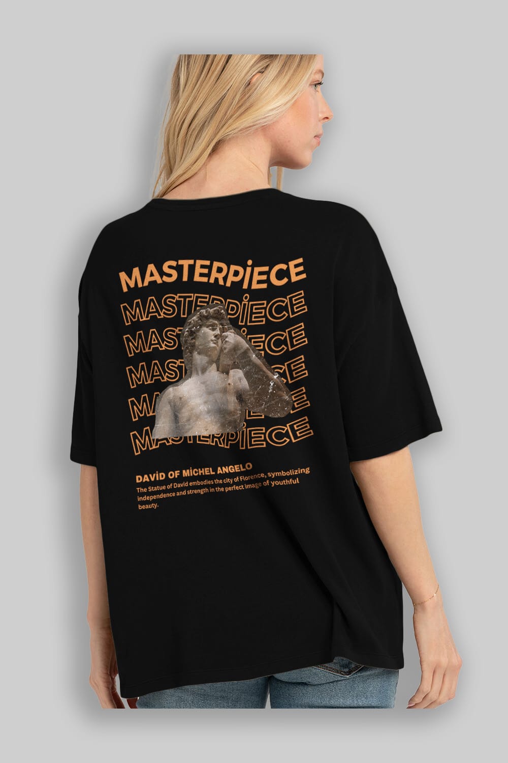 Masterpiece Yazılı Arka Baskılı Oversize t-shirt Erkek Kadın Unisex