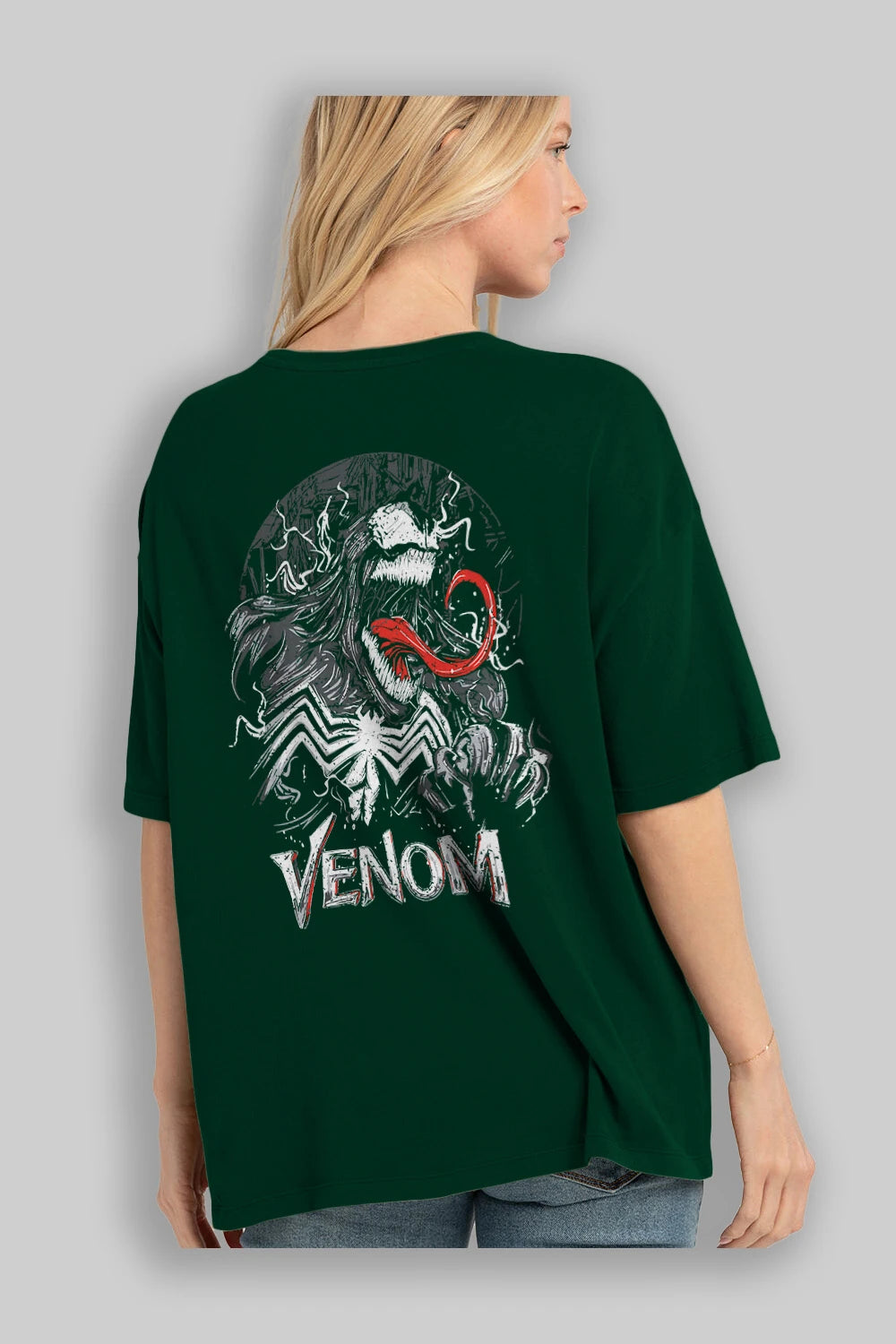 Venom (13) Arka Baskılı Oversize t-shirt Erkek Kadın Unisex %100 Pamuk Bisiklet Yaka tişort