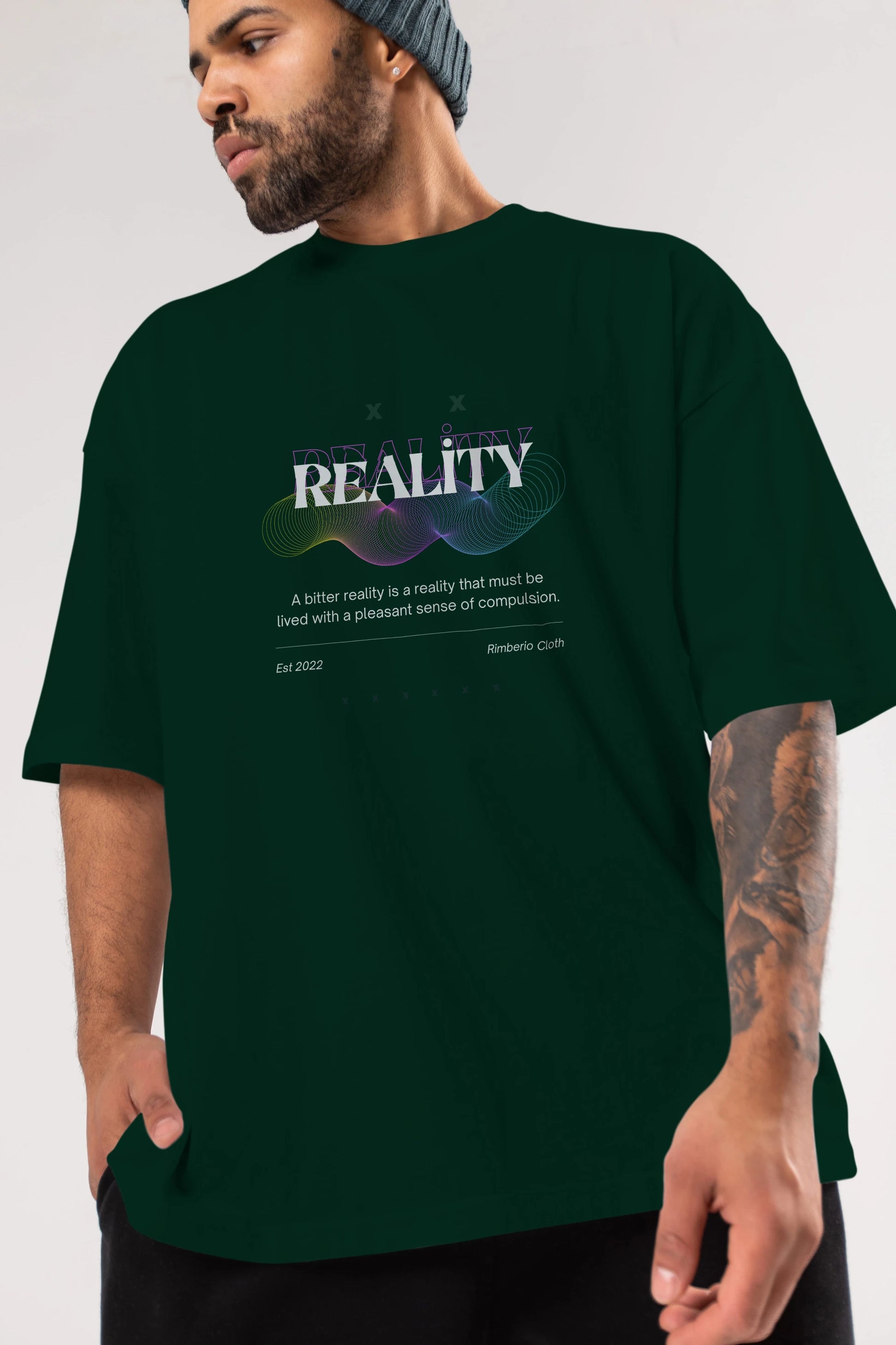 Reality 2 Ön Baskılı Oversize t-shirt Erkek Kadın Unisex