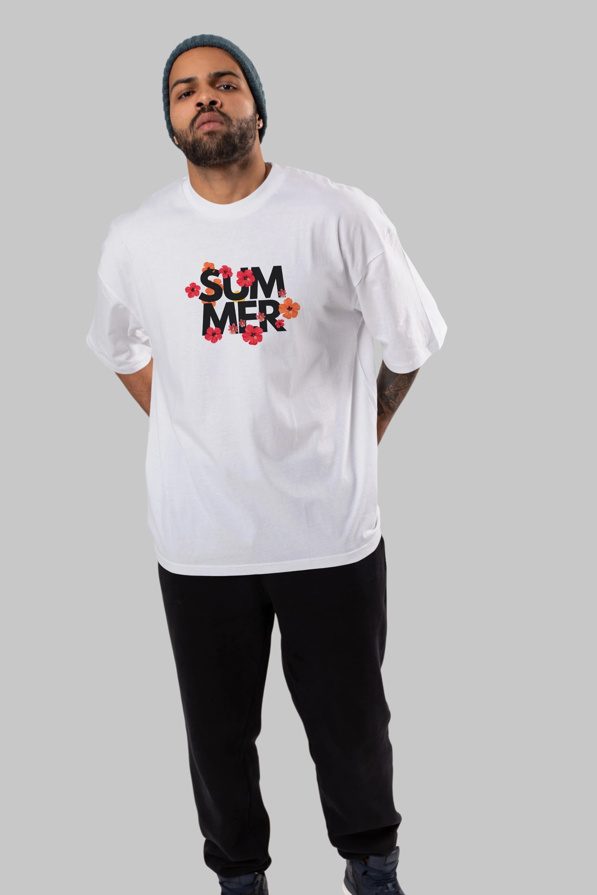 Summer Yazılı 2 Ön Baskılı Oversize t-shirt Erkek Kadın Unisex