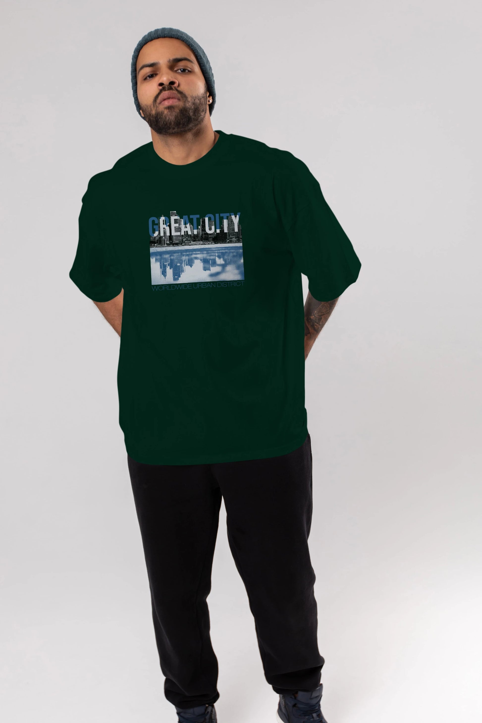 Great City Ön Baskılı Oversize t-shirt Erkek Kadın Unisex