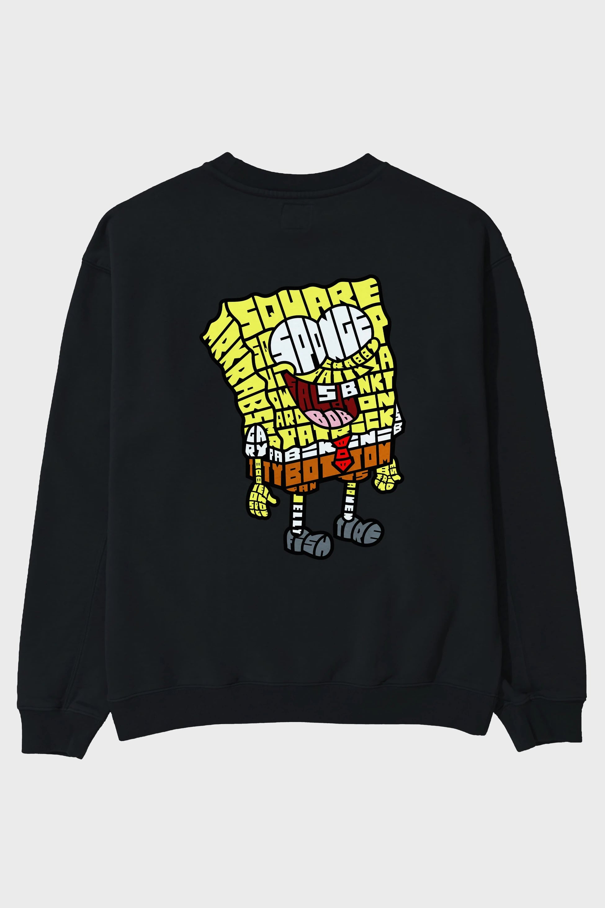 Yellow Sponge Arka Baskılı Oversize Sweatshirt Erkek Kadın Unisex