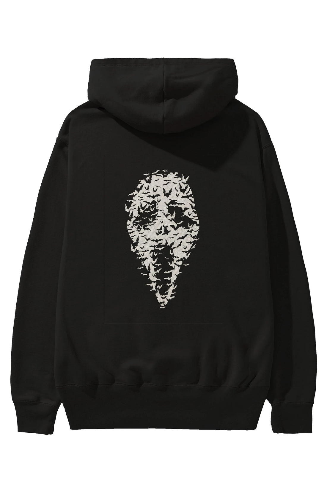 Ghost Face Bats Arka Baskılı Hoodie Oversize Kapüşonlu Sweatshirt Erkek Kadın Unisex