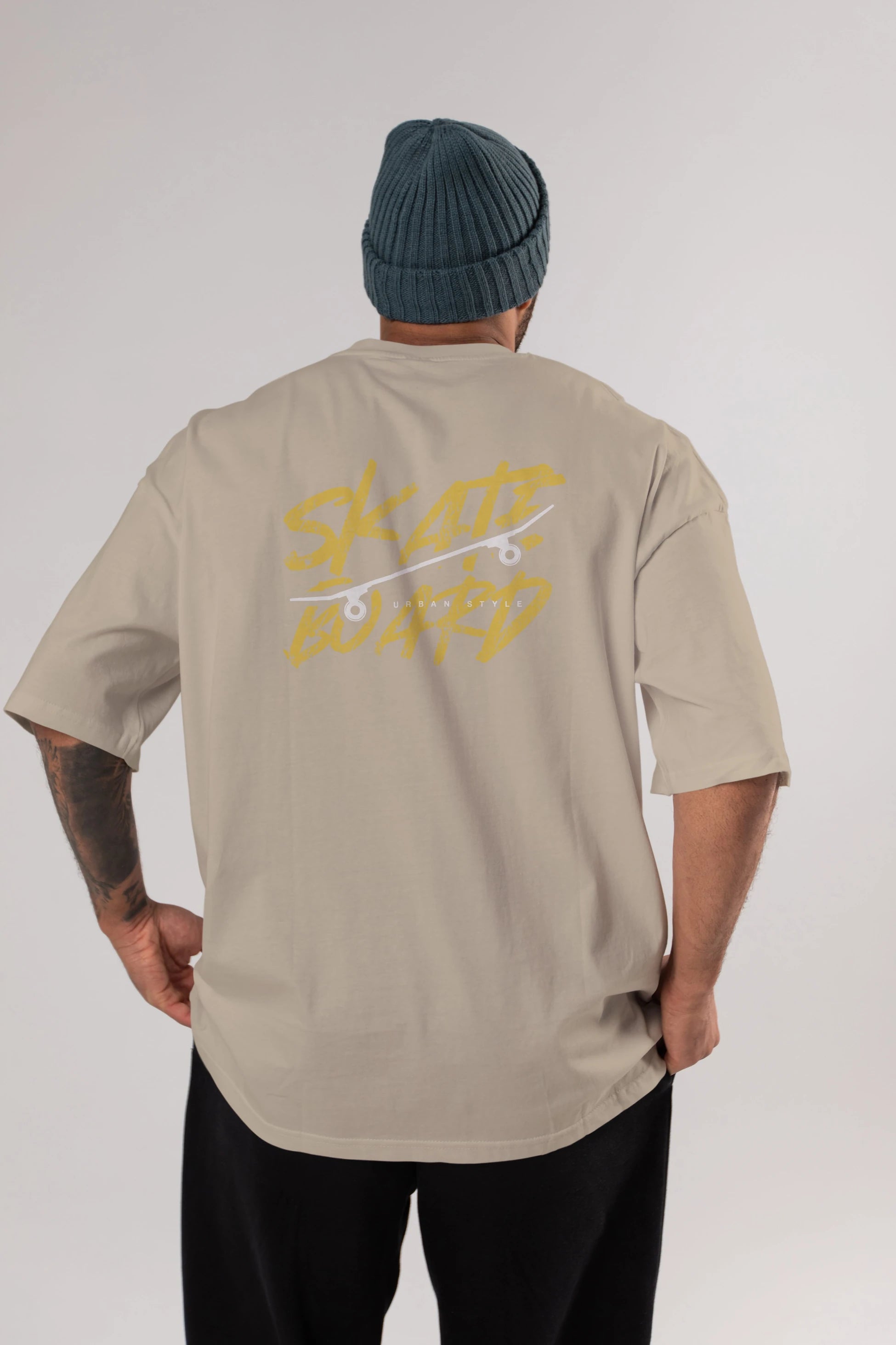 Skate Board Arka Baskılı Oversize t-shirt Erkek Kadın Unisex