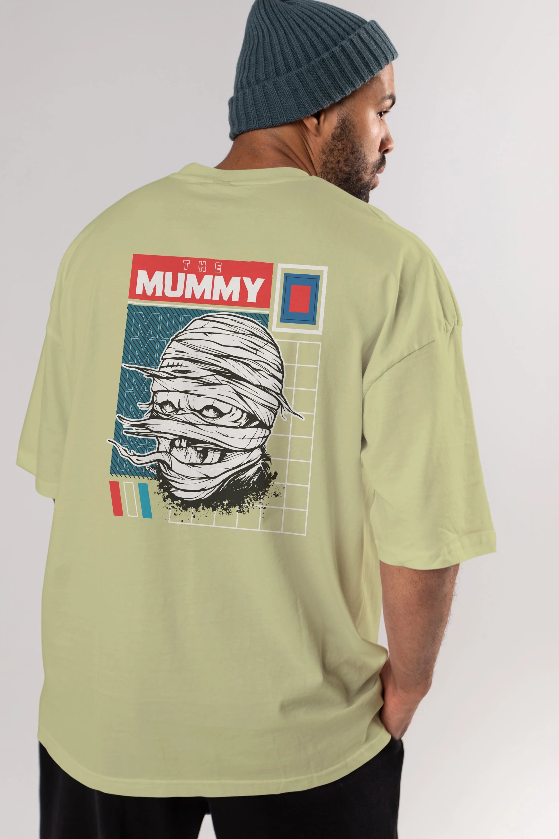 The Mummy Arka Baskılı Oversize t-shirt Erkek Kadın Unisex
