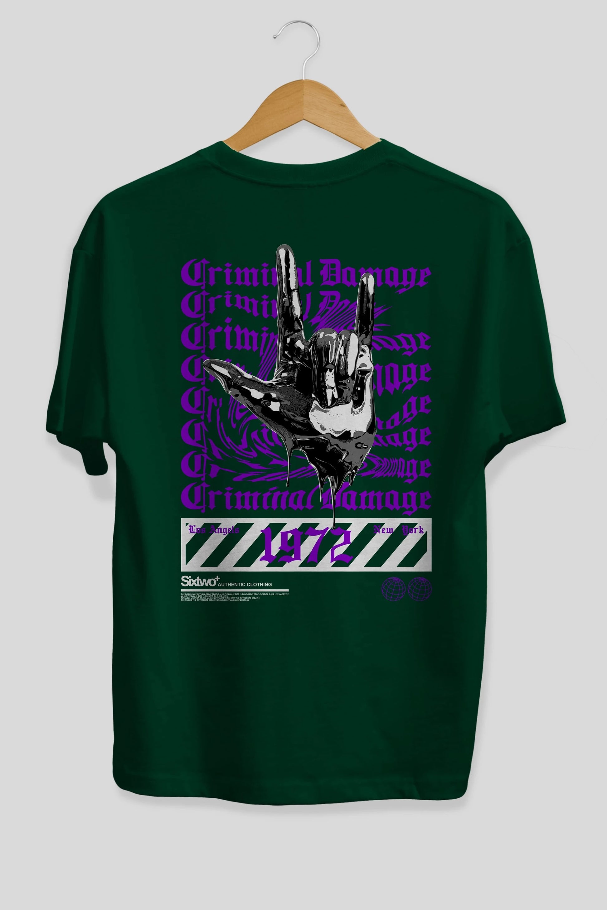 Criminal Damage 2 Arka Baskılı Oversize t-shirt Erkek Kadın Unisex