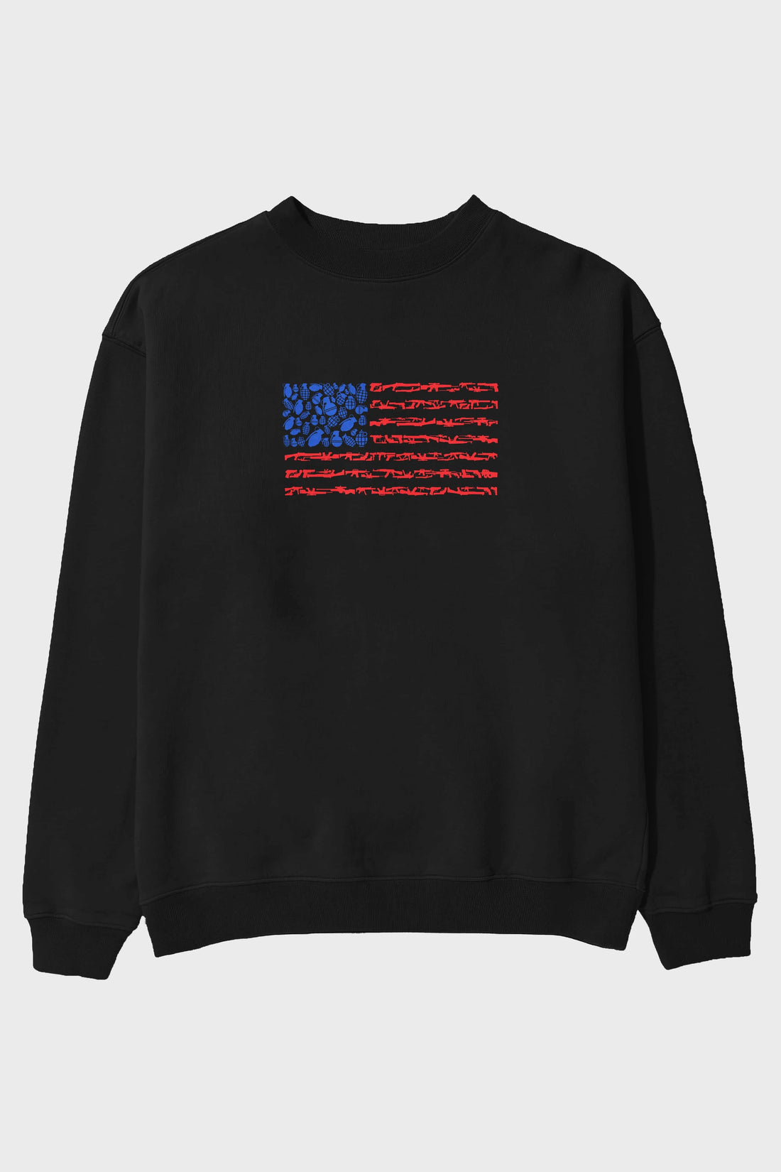Weapon Flag Ön Baskılı Oversize Sweatshirt Erkek Kadın Unisex
